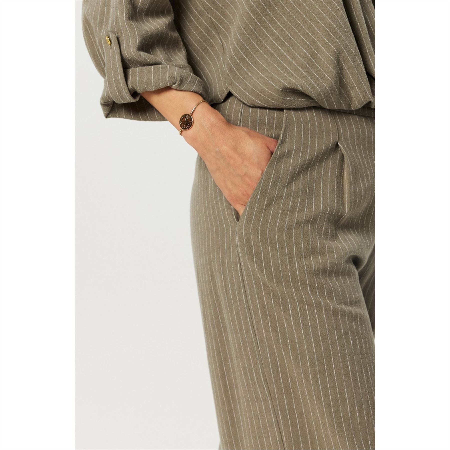 Biba Vertical Stripe Wide Leg Trousers