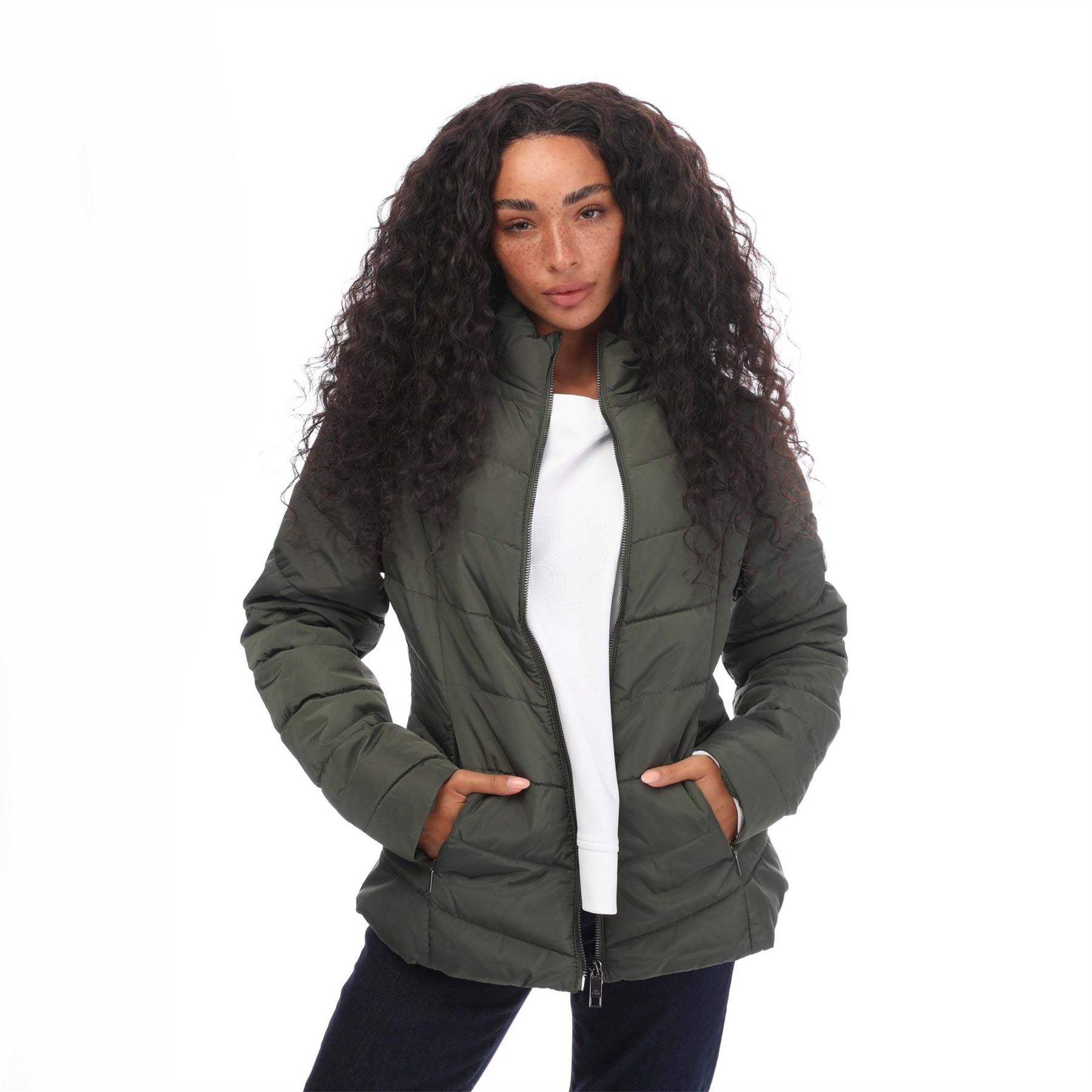 Ted Baker Solid Patterned Mock Neck Down Jacket