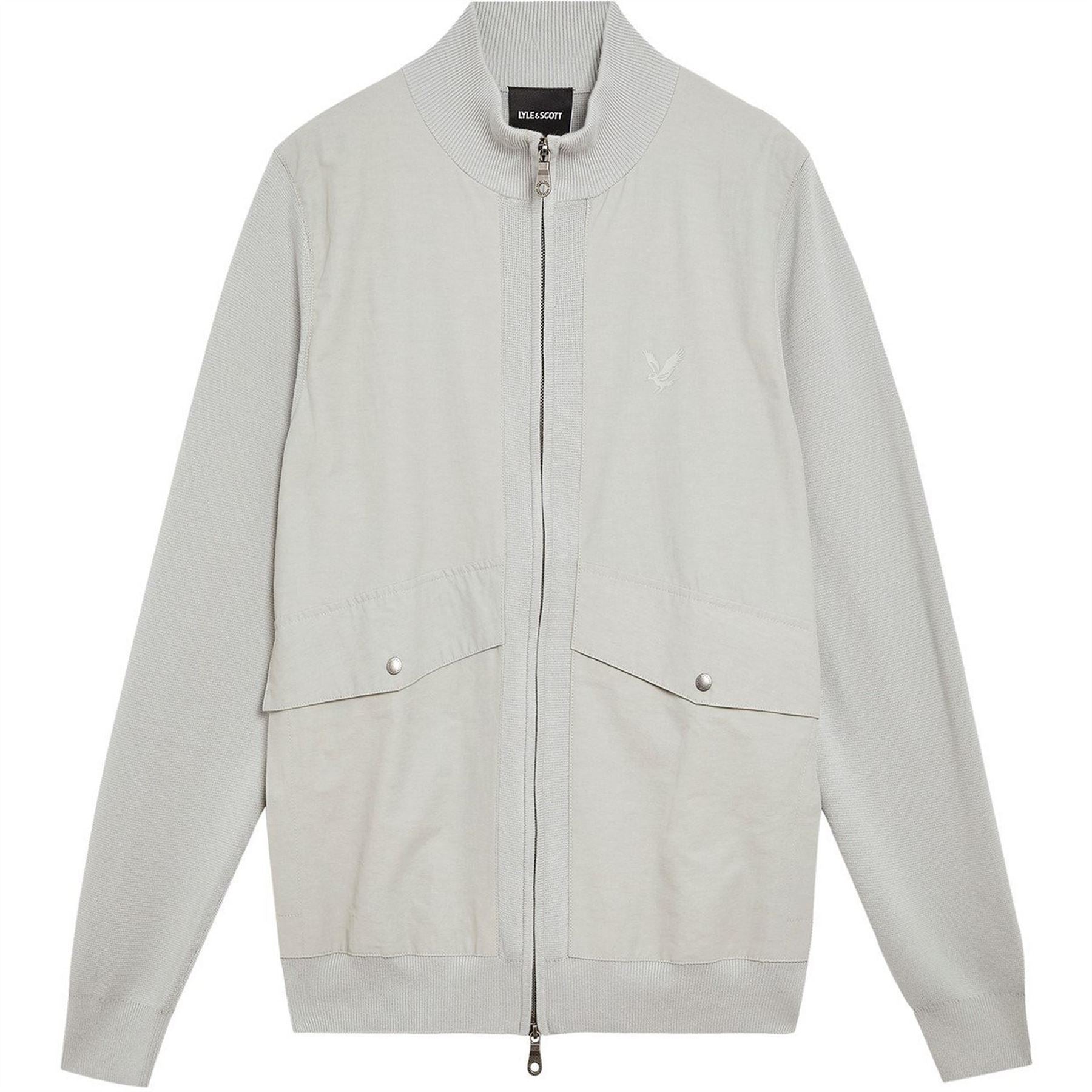 Lyle and Scott Mock Neck Ribbed Cuff Bomber Jacket