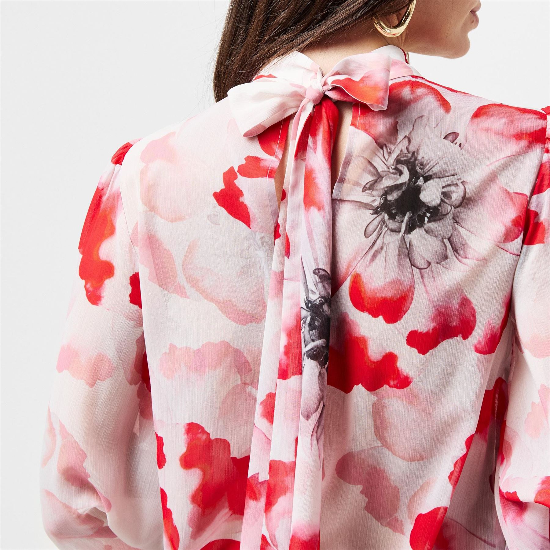 Ted Baker Relaxed Fit Balloon Sleeve High Neck Blouse