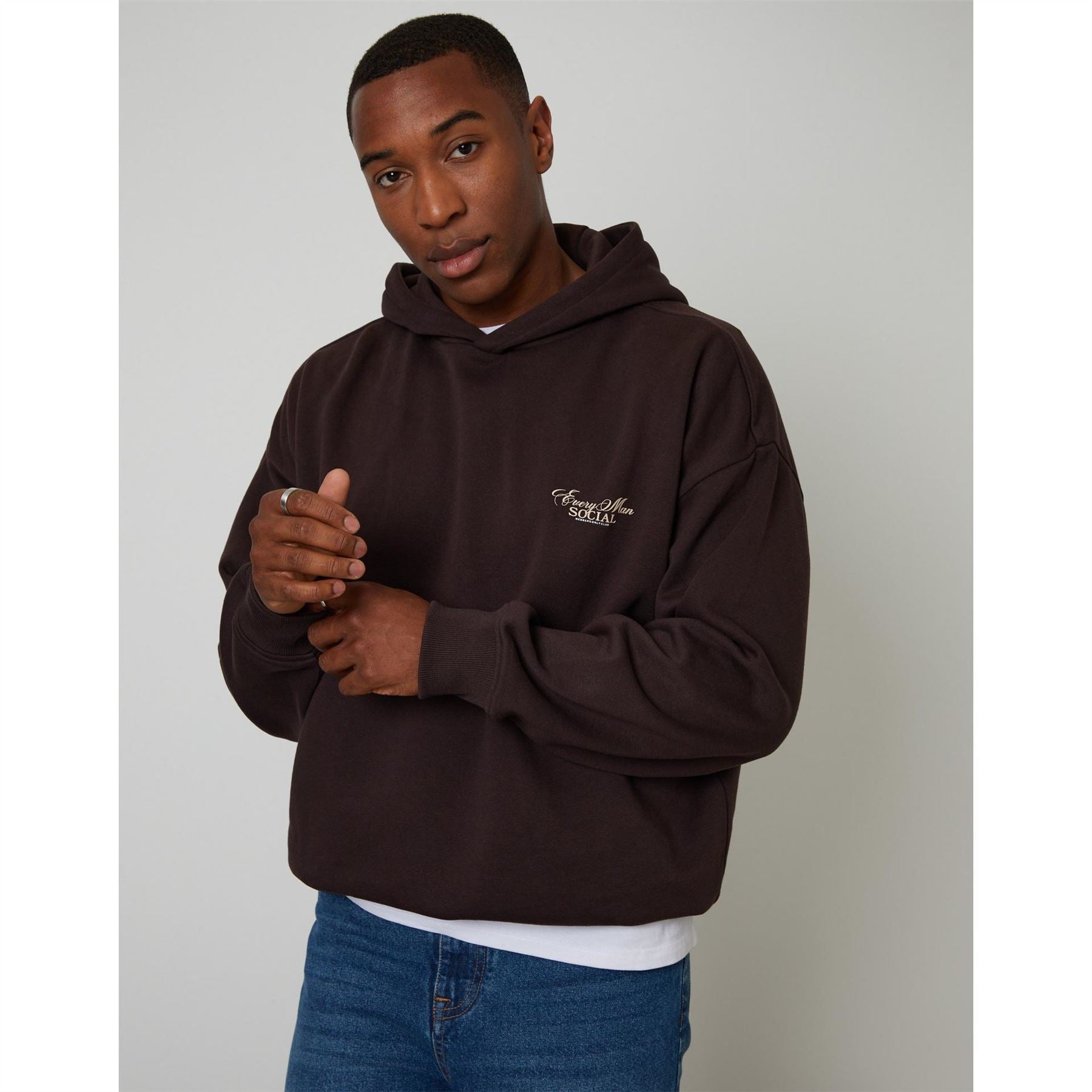 Threadbare Printed Logo Hooded Neck Long Sleeve Sweatshirt