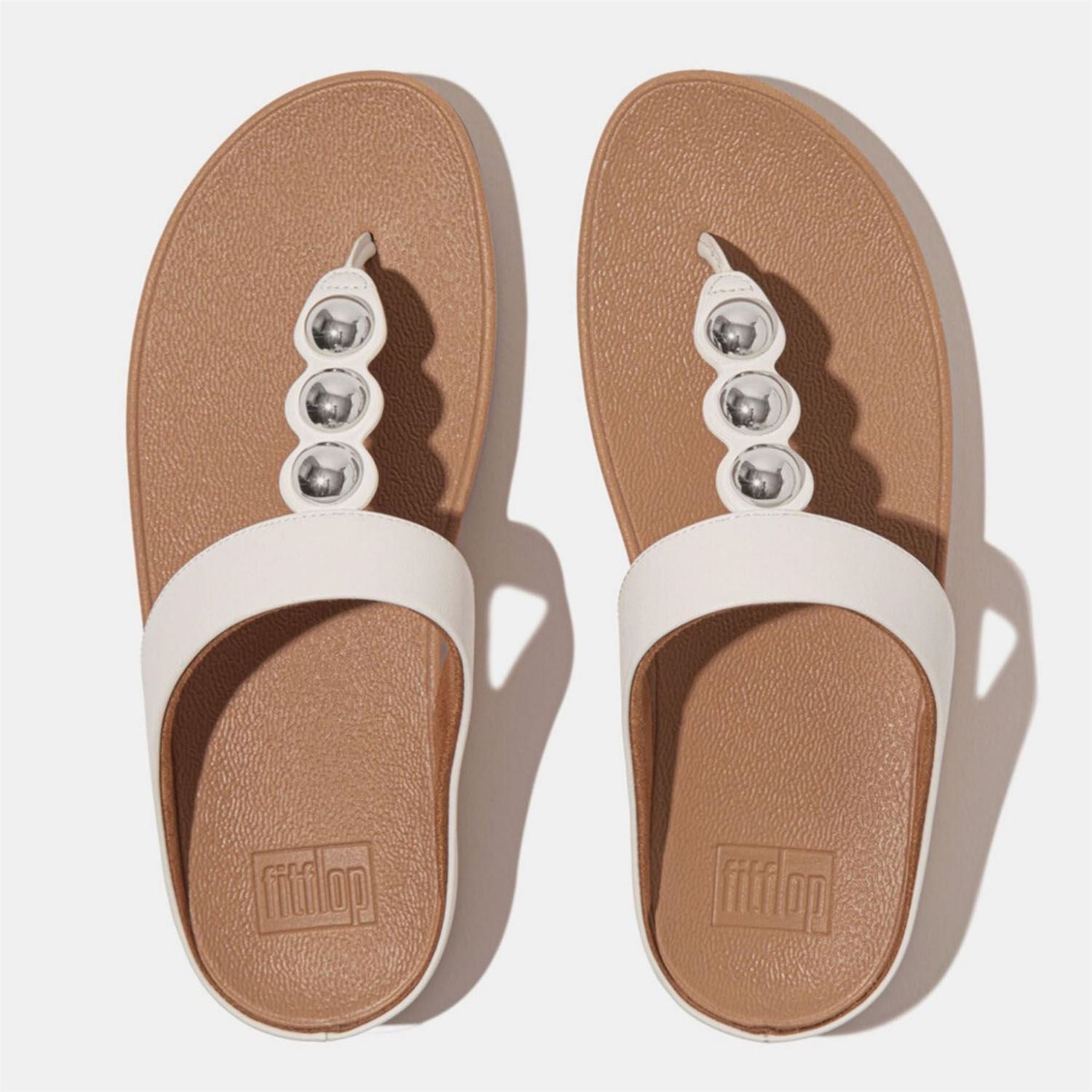 FitFlop Mirror Dome Leather Toe Post Sandals