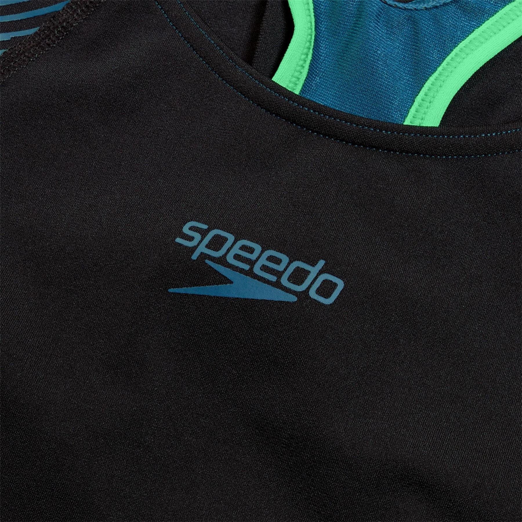 Speedo Placement Stripe Patterned Swimsuit