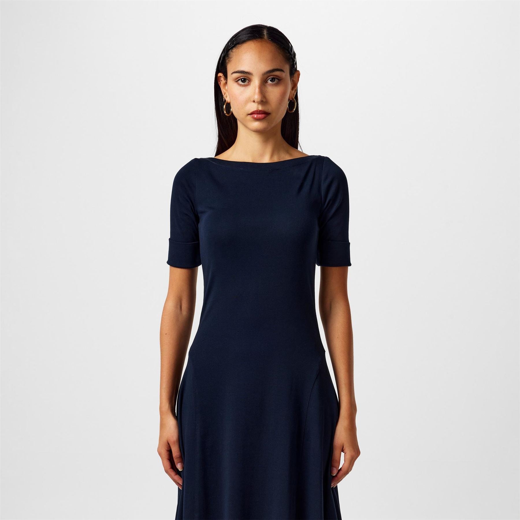 Lauren by Ralph Lauren Boat Neck Jersey Midi Dress