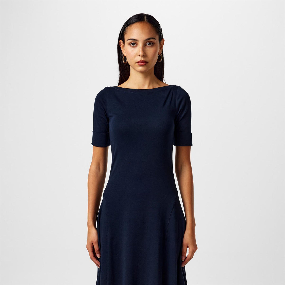 Lauren by Ralph Lauren Boat Neck Jersey Midi Dress