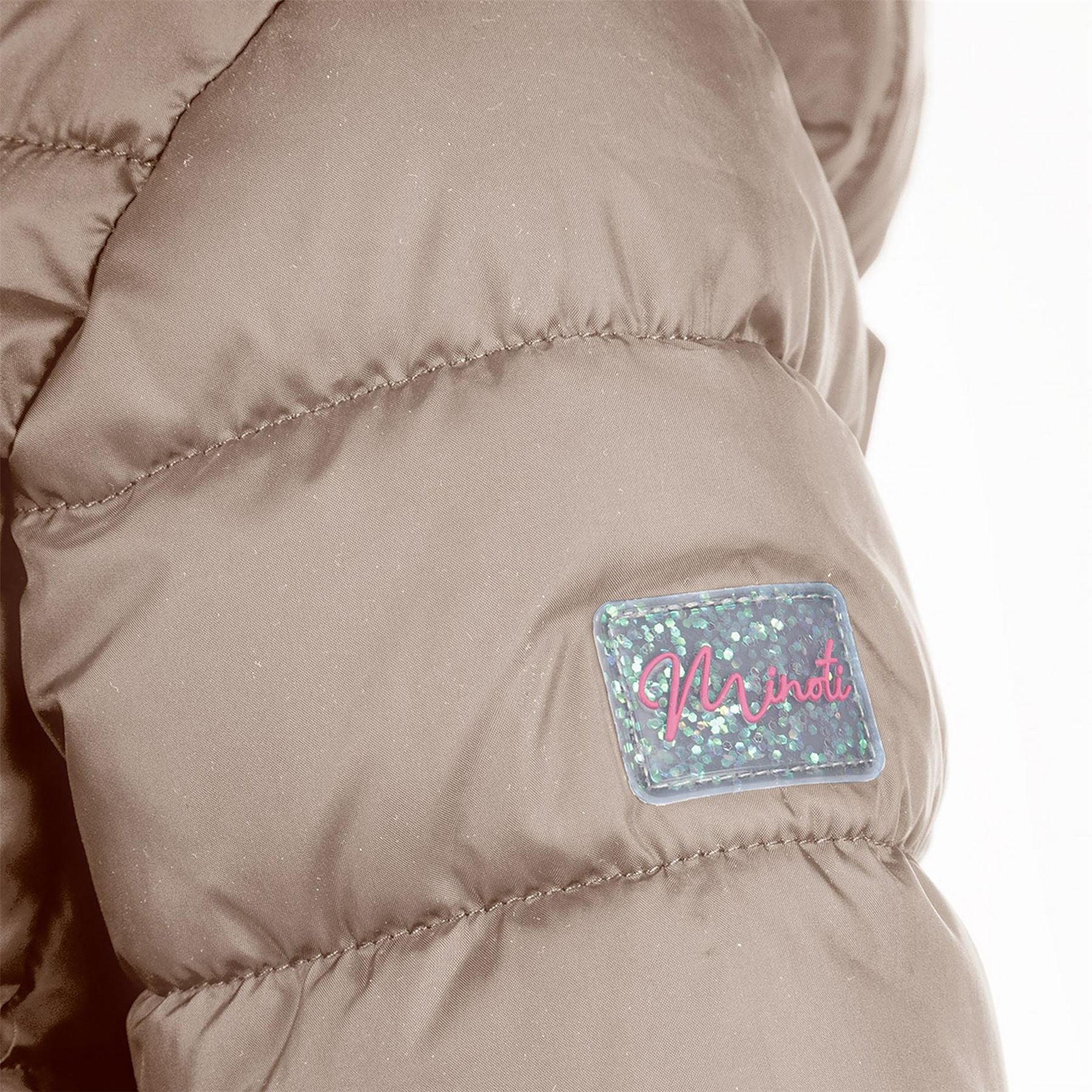 Minoti Girls Quilted Jacket With Zip Removable Hood Beige