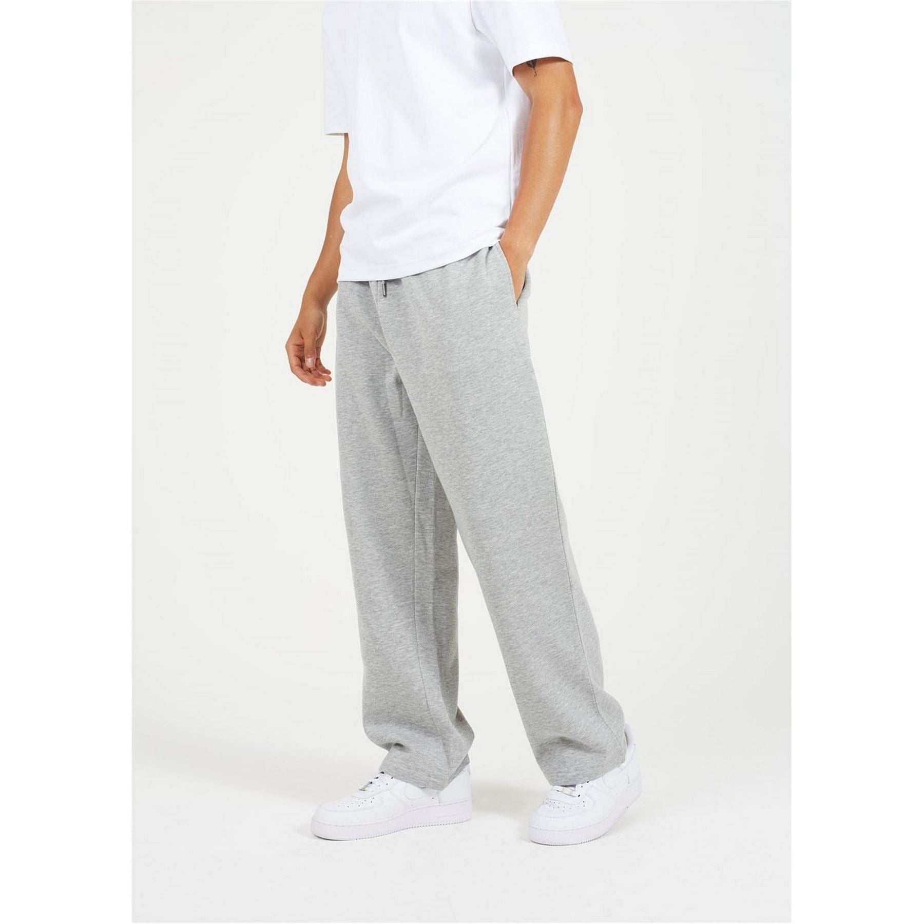 Brave Soul Wide Leg Joggers With Open Hem