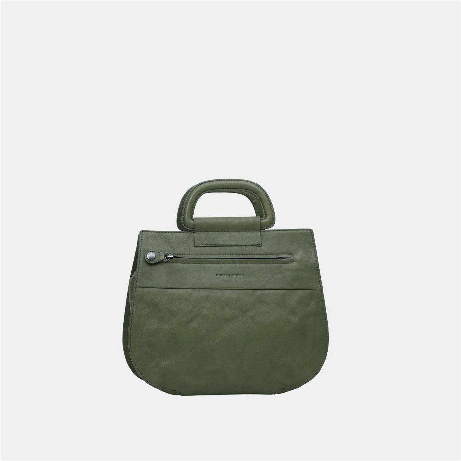 Aunts and Uncles Top Handle Large Moon Bag with Logo