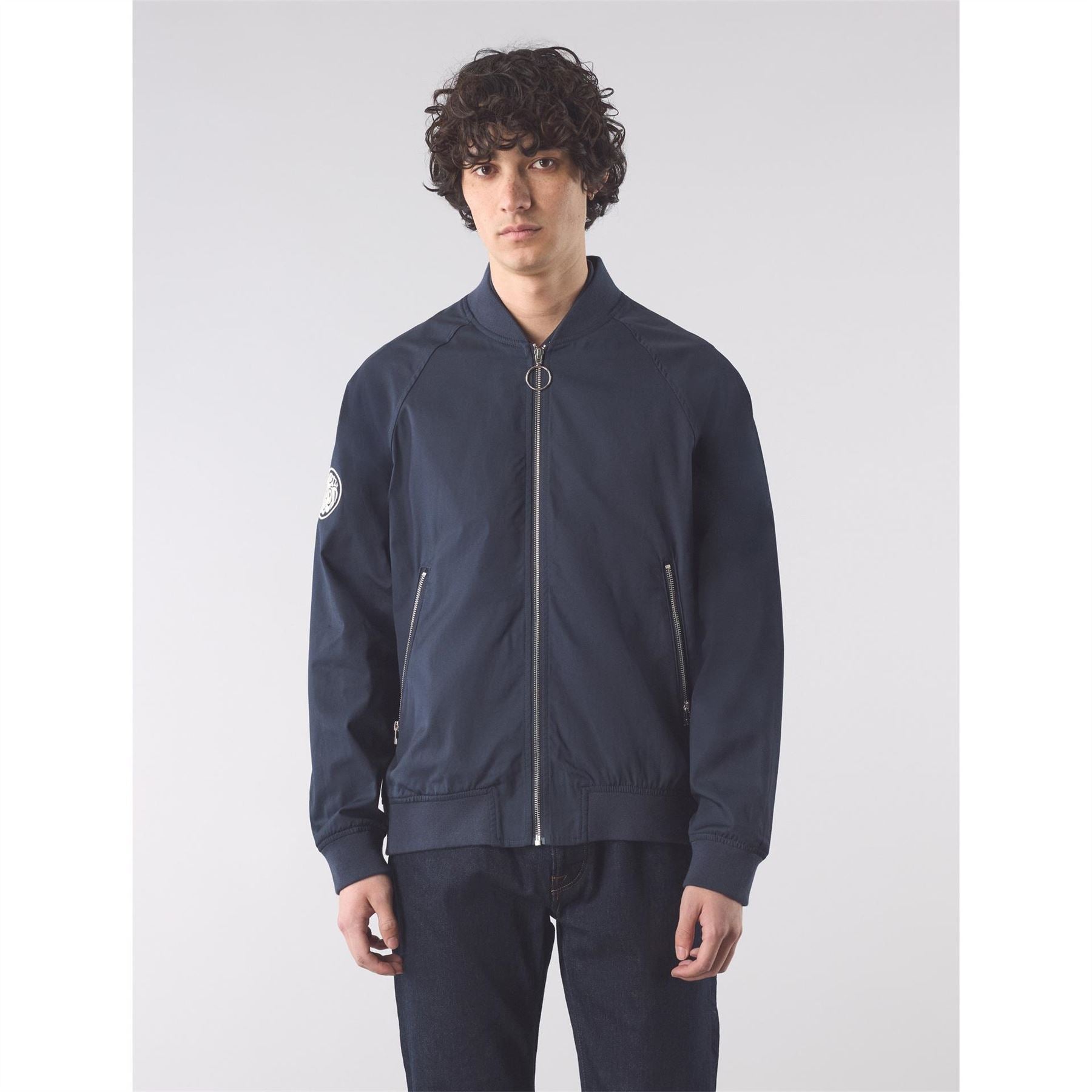 Pretty Green Altrincham Full Zip Ribbed Cuff Bomber Jacket
