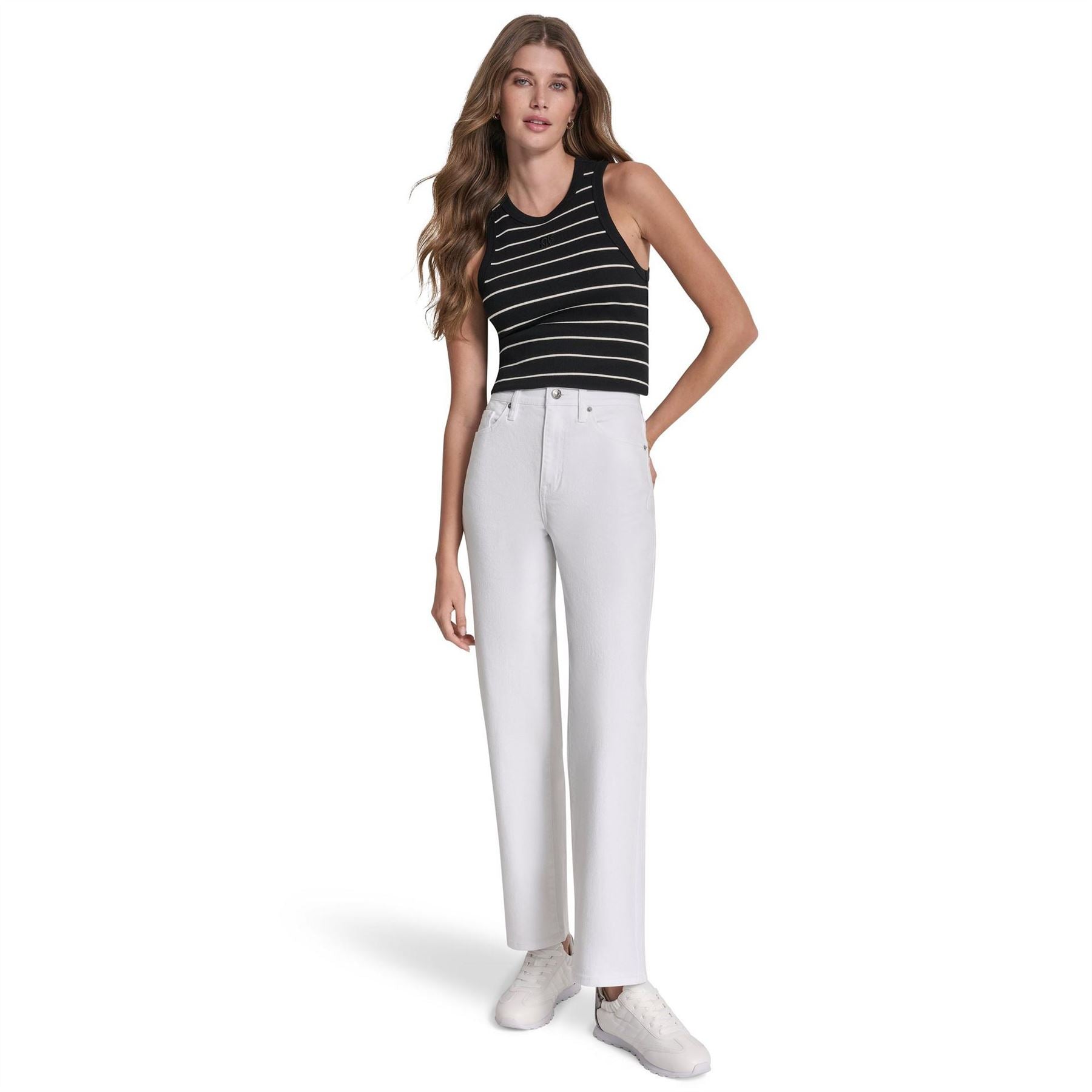 DKNY Jeans Hi Rise Classic Straight Denim Jeans