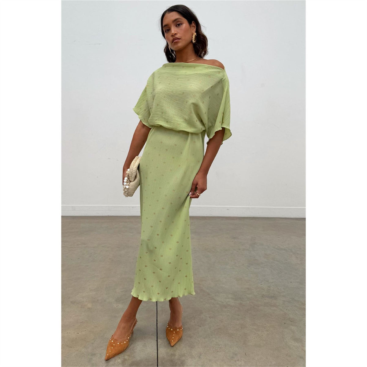 Never Fully Dressed Off-The-Shoulder Maxi Slip Dress