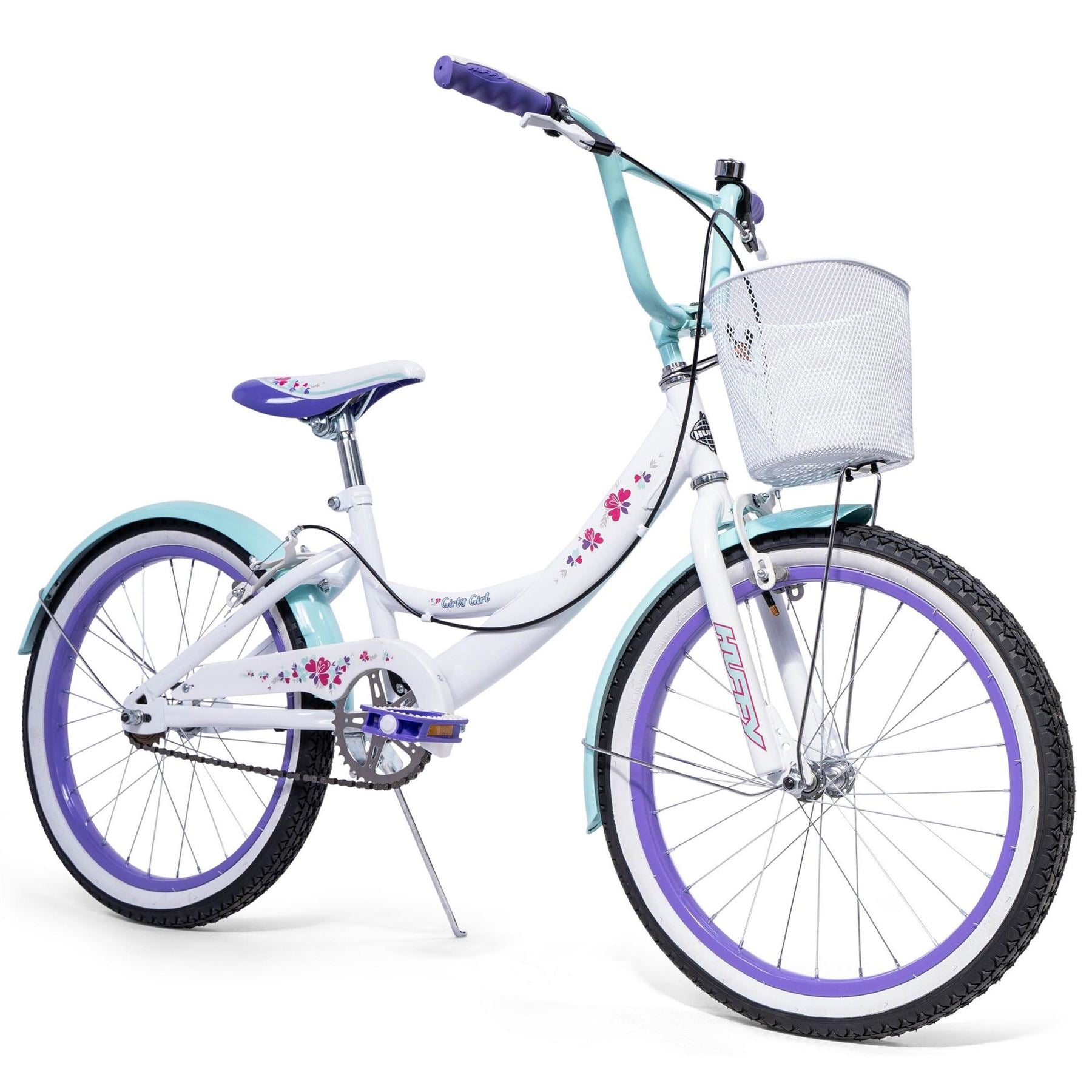 Huffy Girl 20 Inch Kids Bike   White + Purple fo