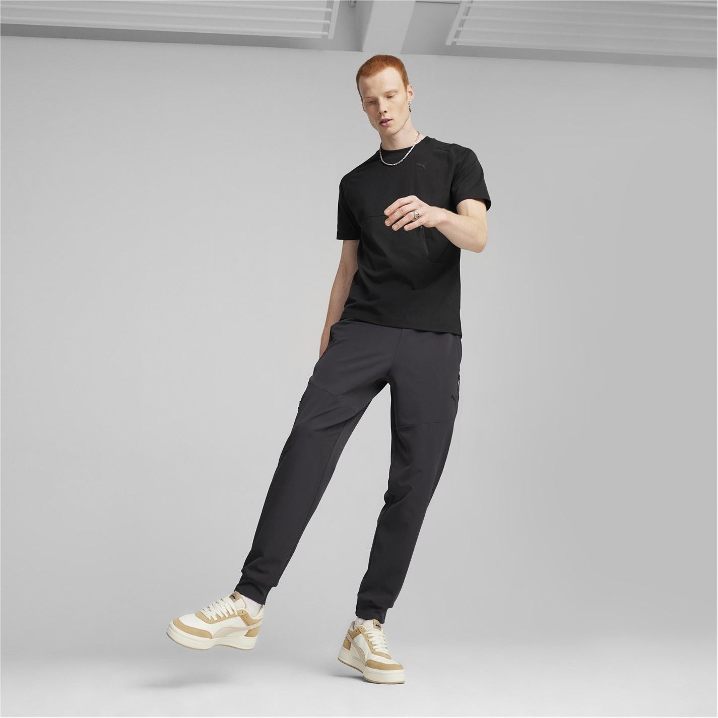 Puma Zipped Pocket Solid Patterned Joggers