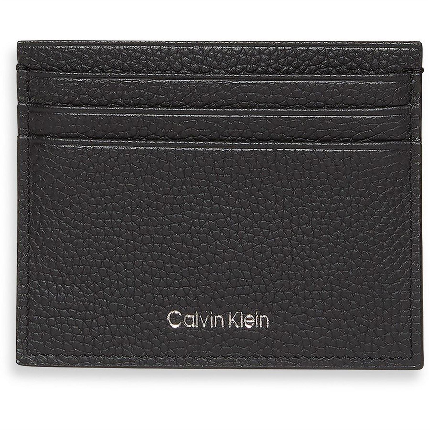 Calvin Klein Embossed Logo Leather Card Case
