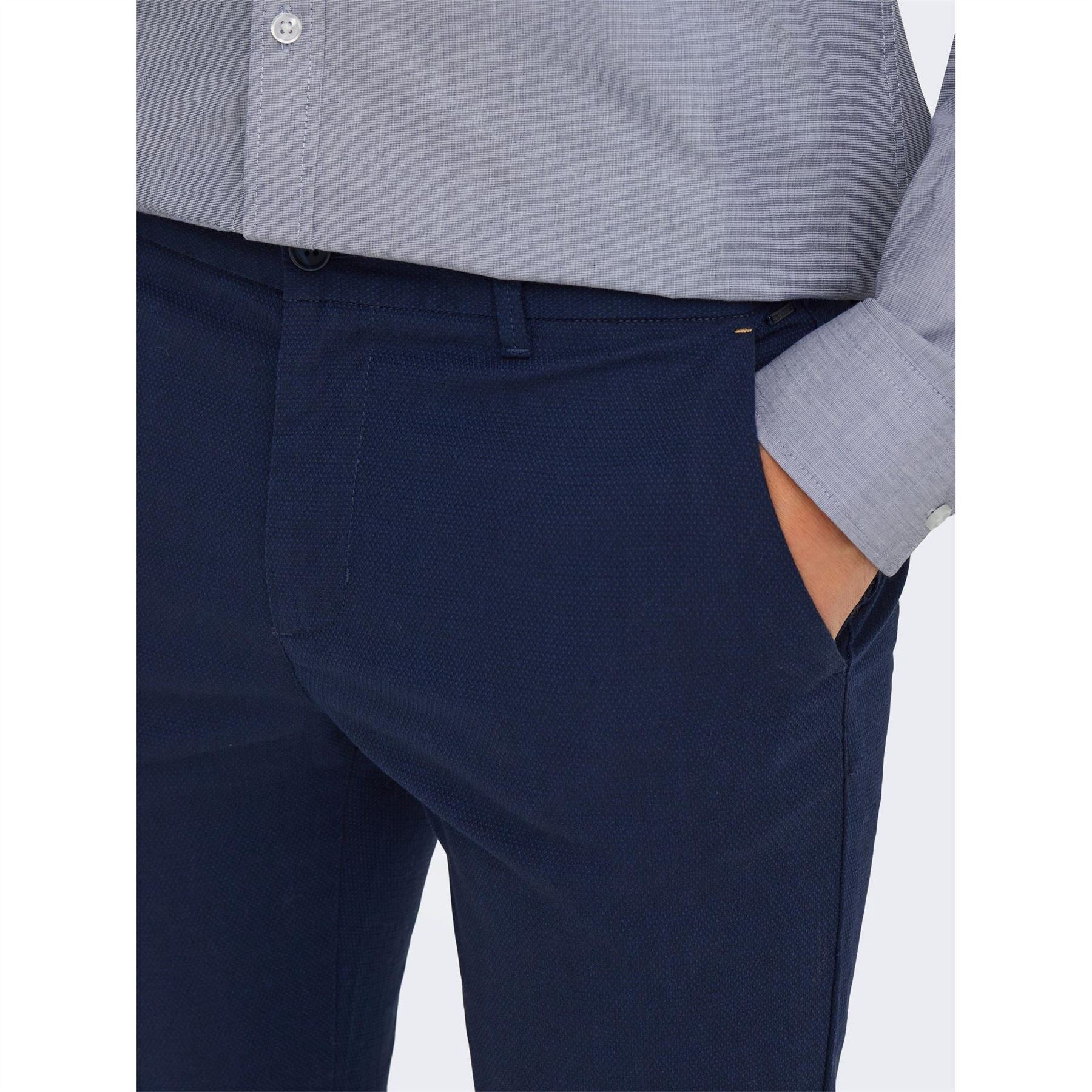 Only Solid Patterned Slim Trousers