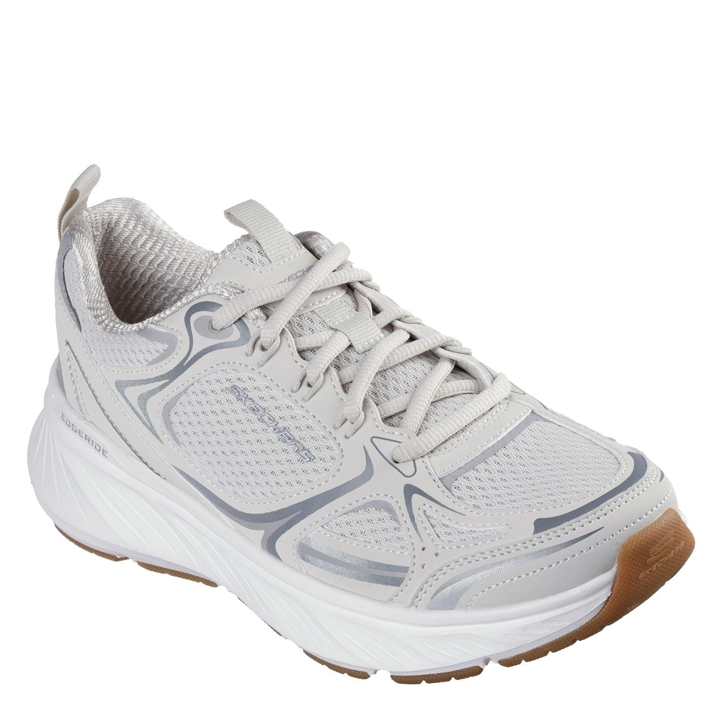 Skechers Womens Edgeride   Silver Eclipse Low Top Trainers