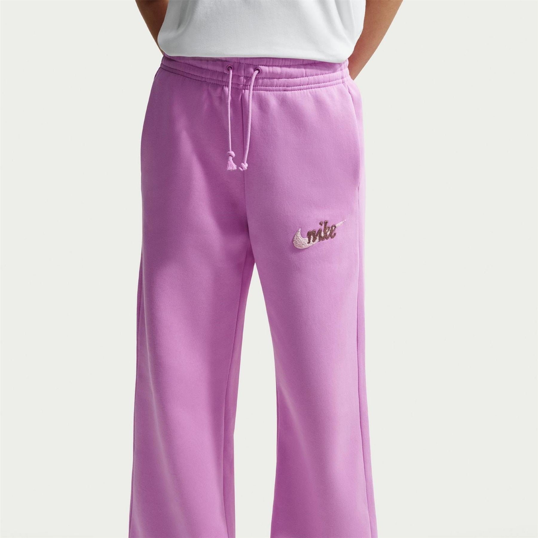 Nike Chenille Solid Patterned Wide Leg Sweatpants