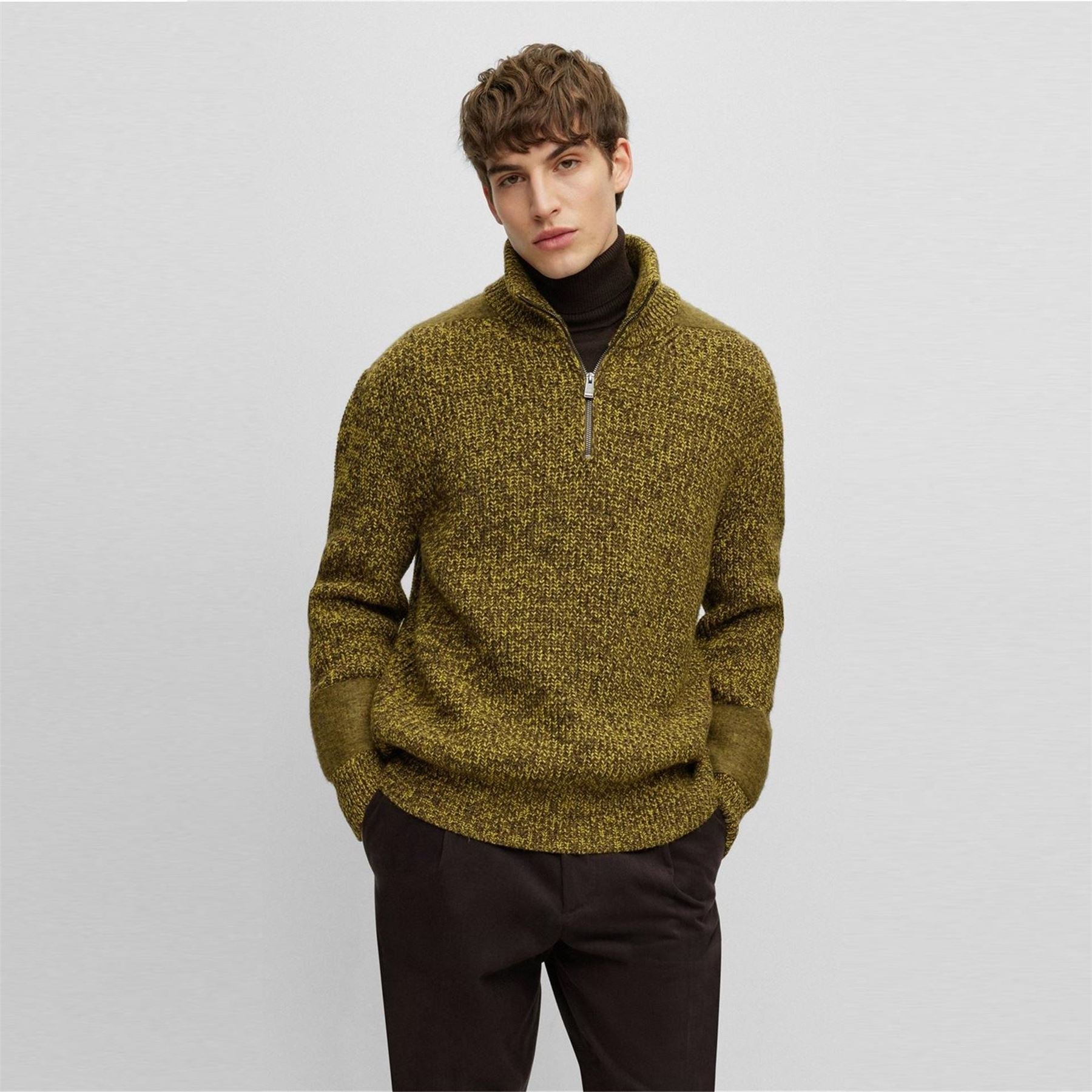 Boss Zip Funnel Neck Long Sleeve Regular Fit Sweater
