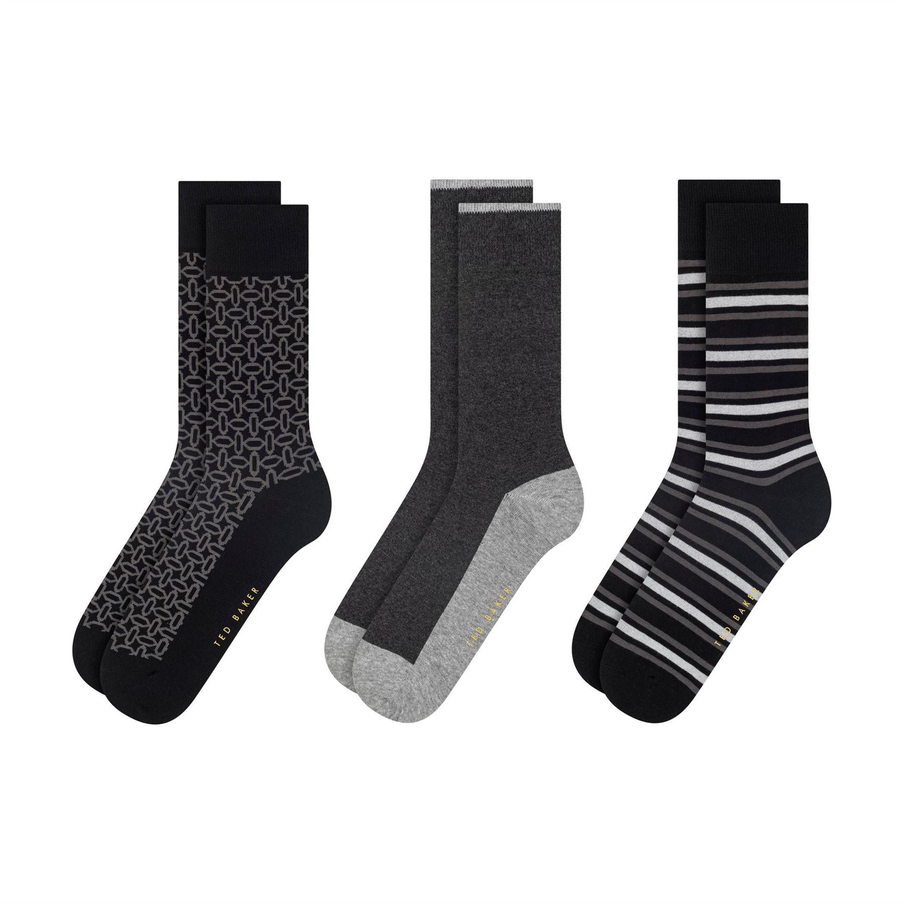 Ted Baker 3 Pack Formal Crew Long Socks