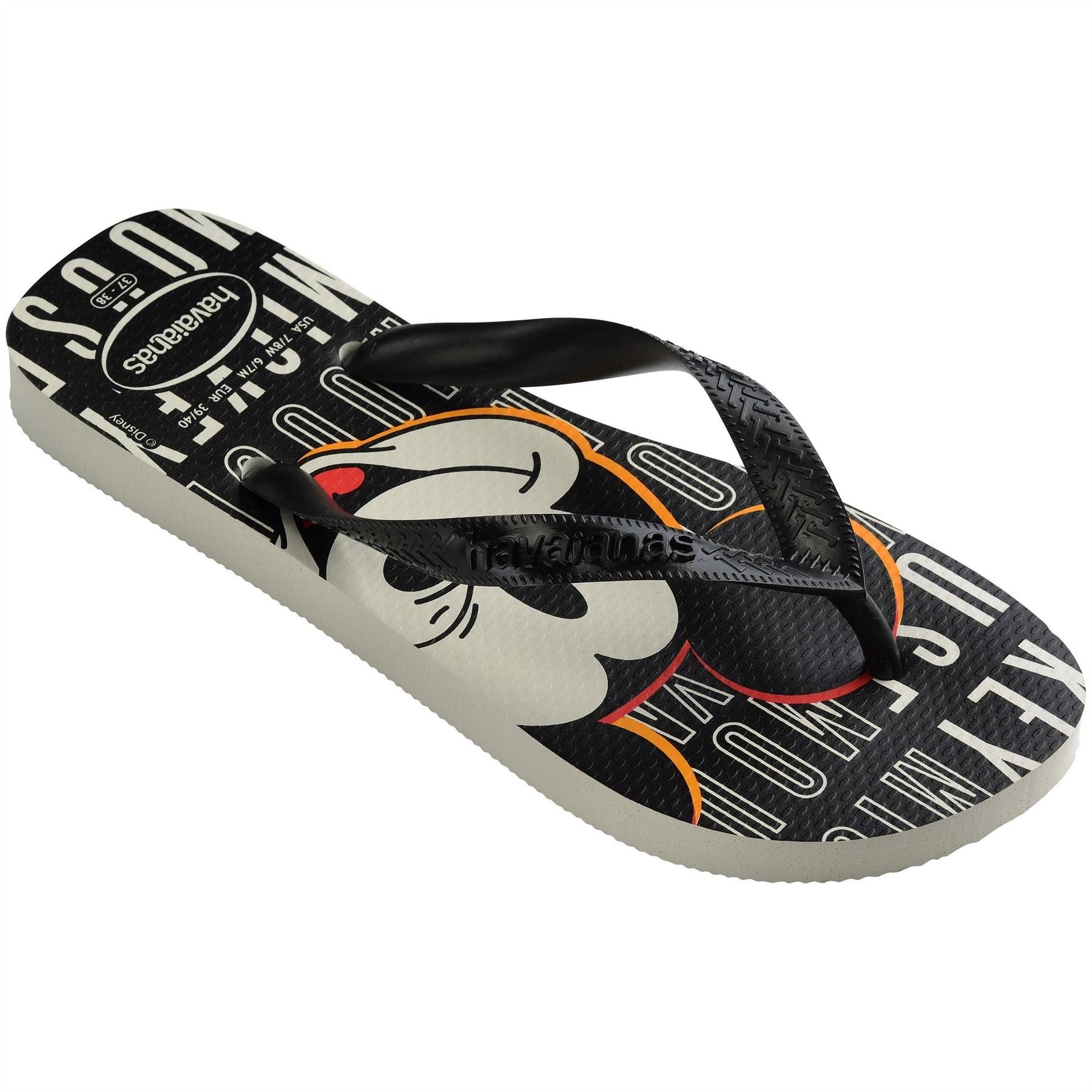 Havaianas Mens Hav. Top Disney Ruby Red Black 45 4 Flip Flops