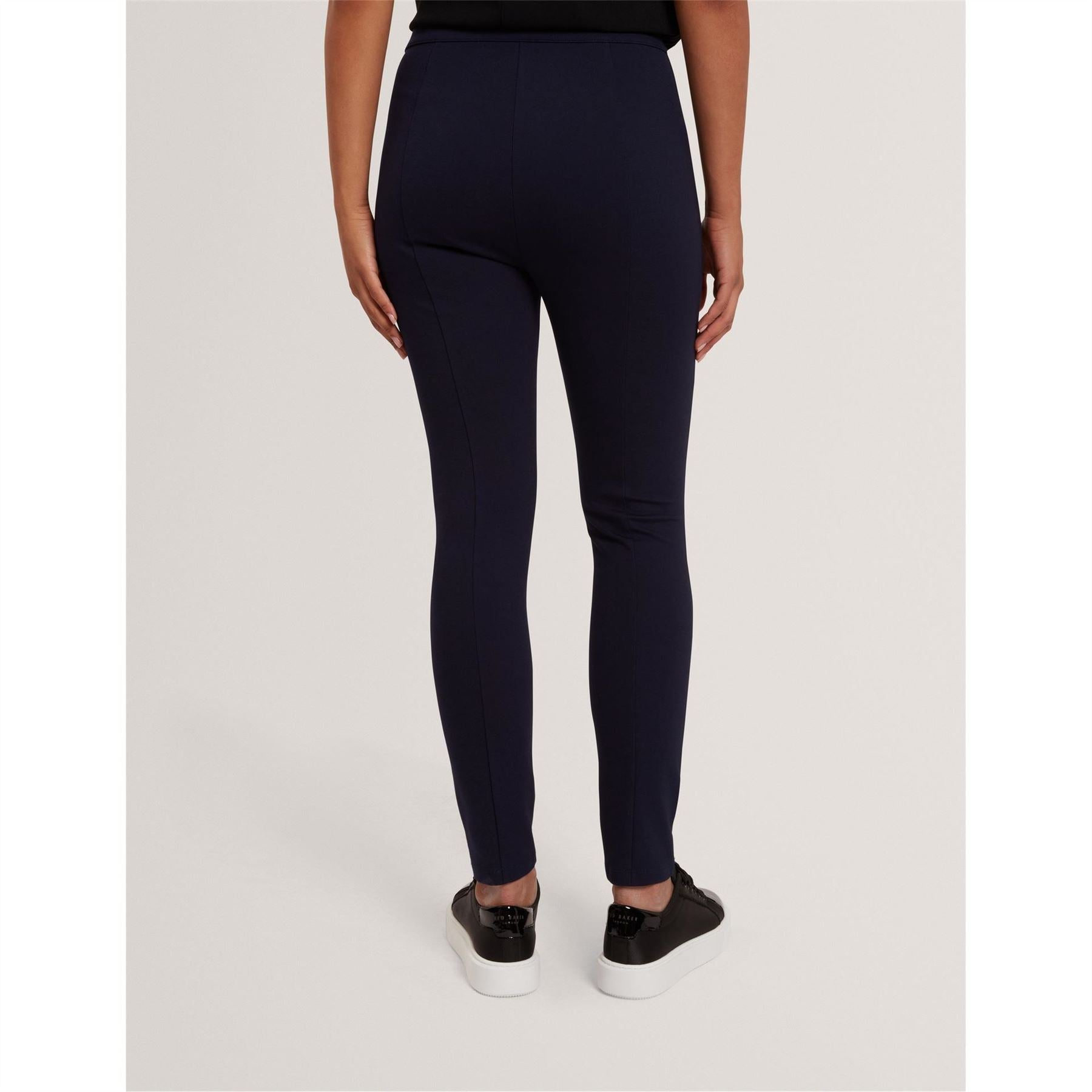 Ted Baker Solid Patterned Mid Rise Leggings