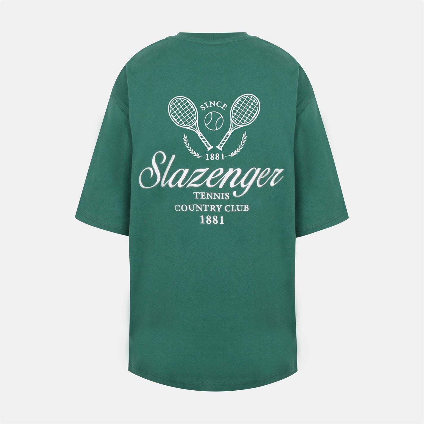 Slazenger Tennis Oversize Fit Embroidered Short Sleeve T-Shirt