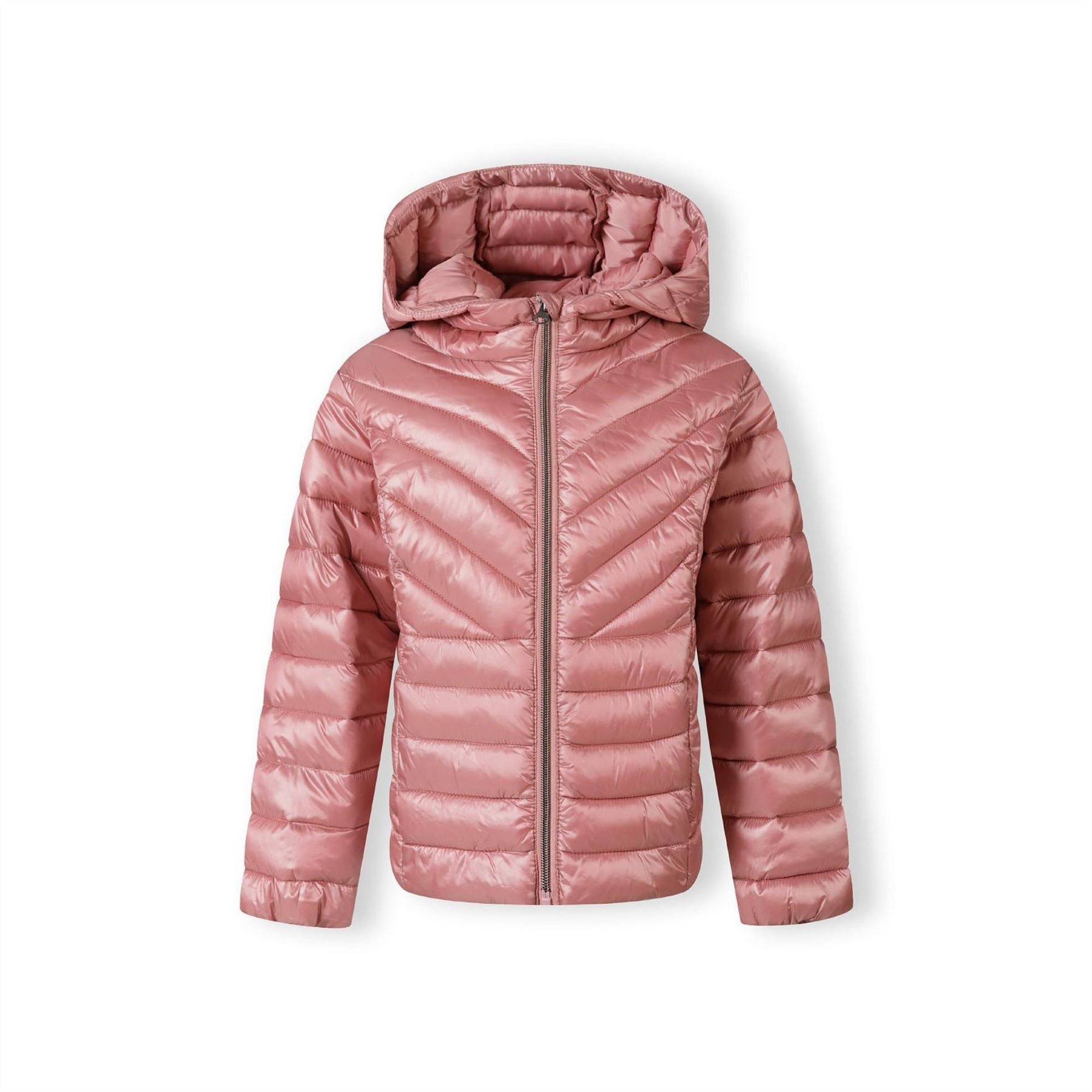 Minoti Girls Quilted Hooded Jacket With Zip Fastening Copper