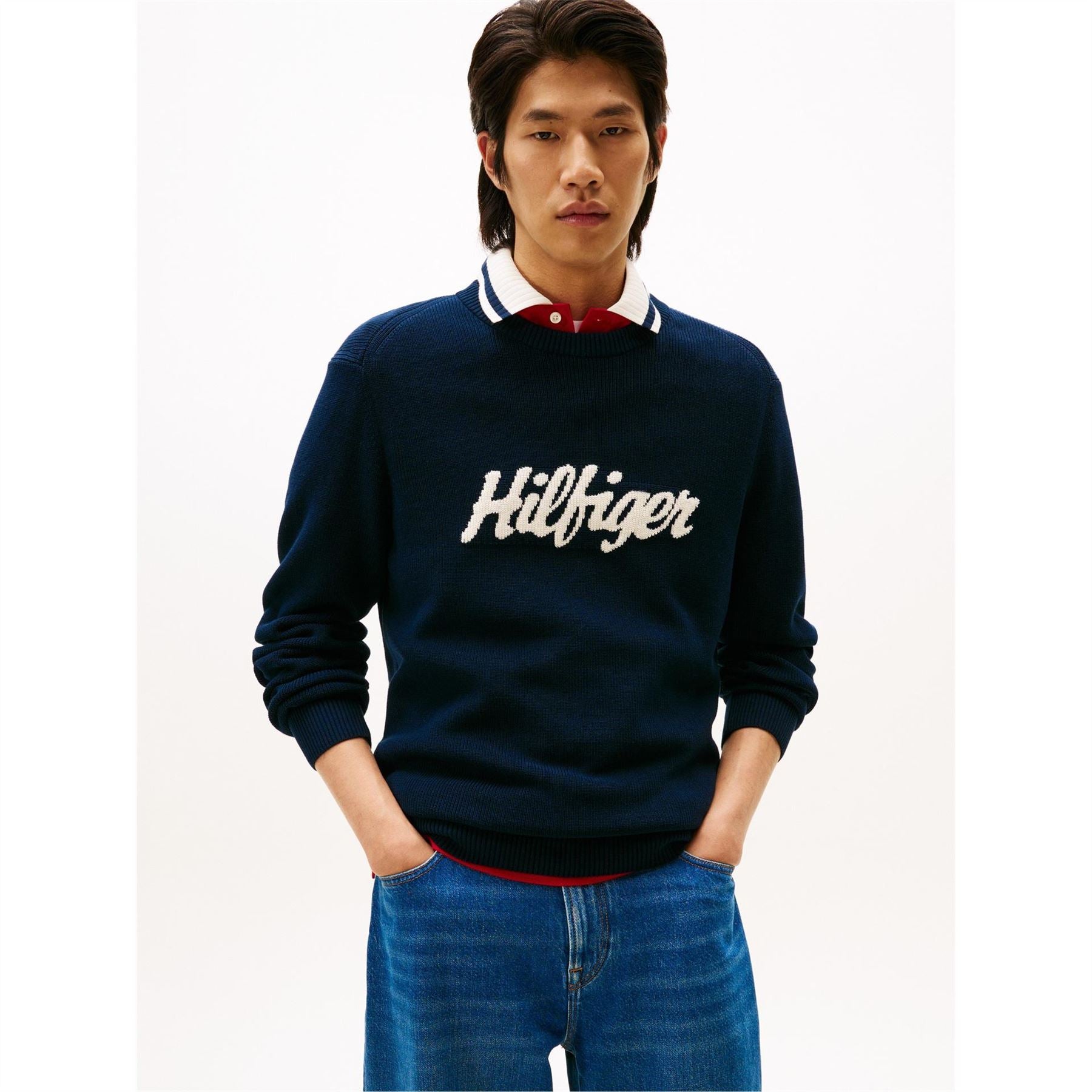 Tommy Hilfiger Embroidered Crew Neck Long Sleeve Sweater
