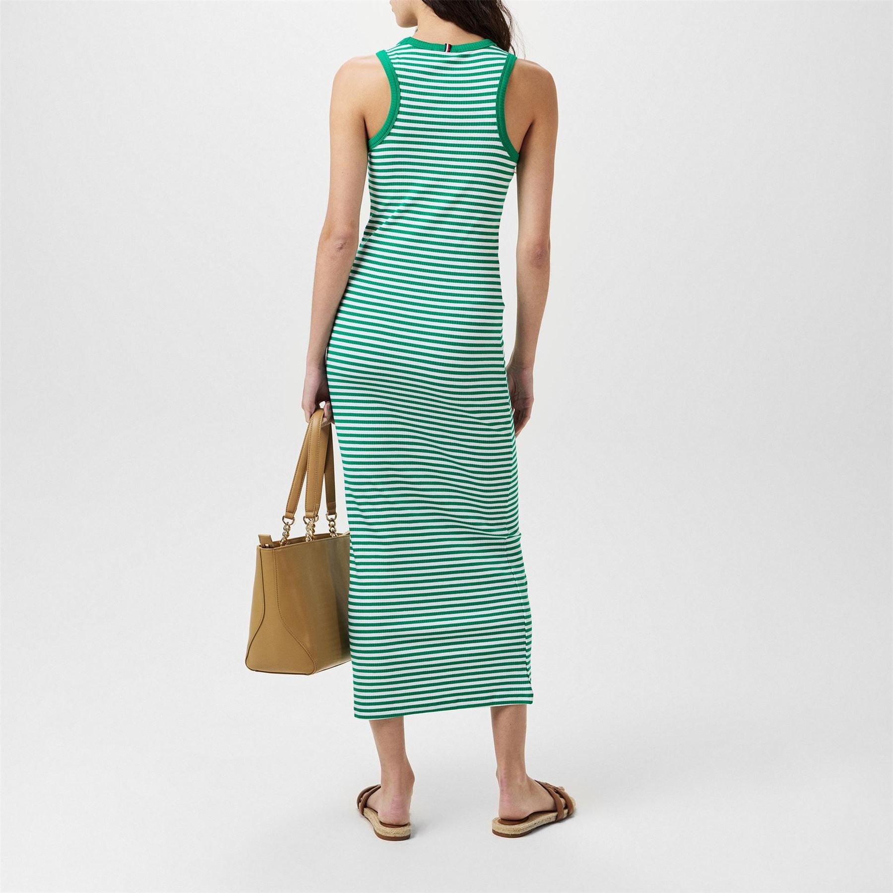 Tommy Hilfiger Ribbed Crew Neck Midi T-Shirt Dress