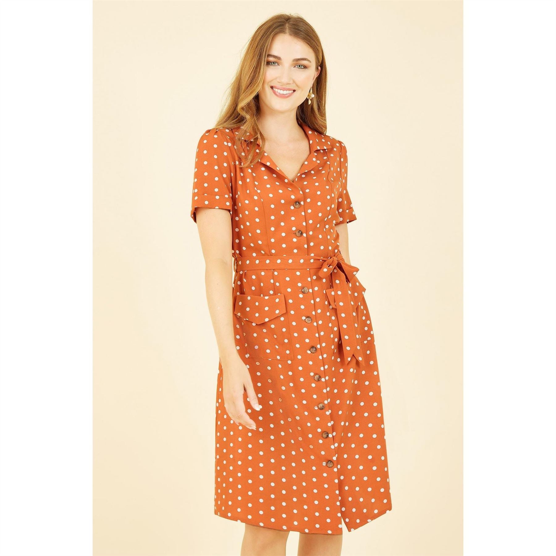 Yumi Spot Retro Shirt Dress