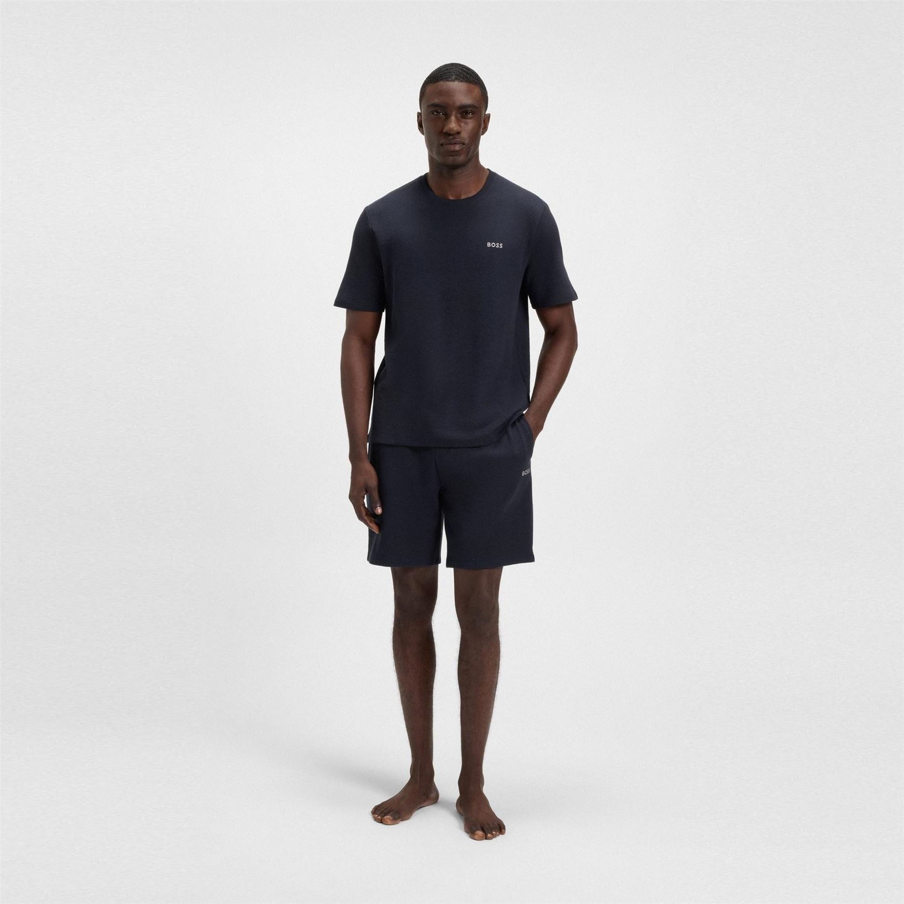 Boss BOSS Bodywear Waffle T Shirt with Structured Design