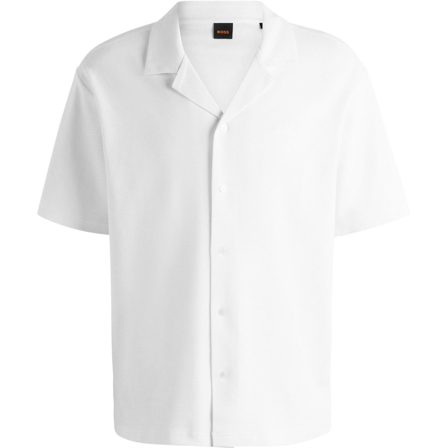 Boss Embroidered Waffle Bowling Shirt