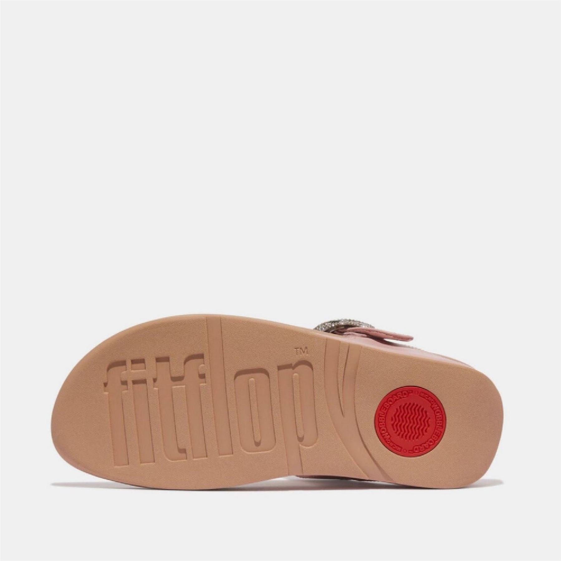 Fitflop Crystal Buckle Leather Toe Post Sandals