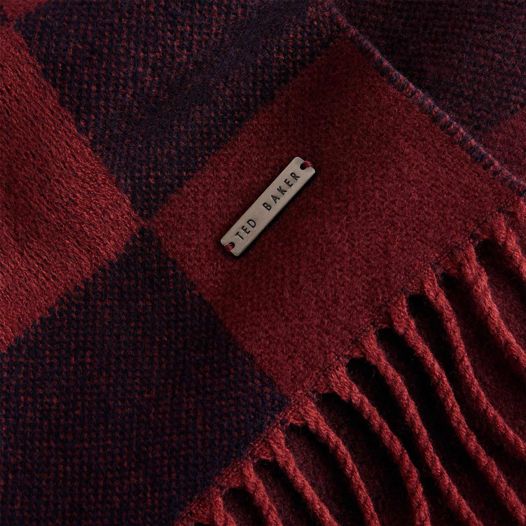 Ted Baker Plaid Oblong Scarf with Logo