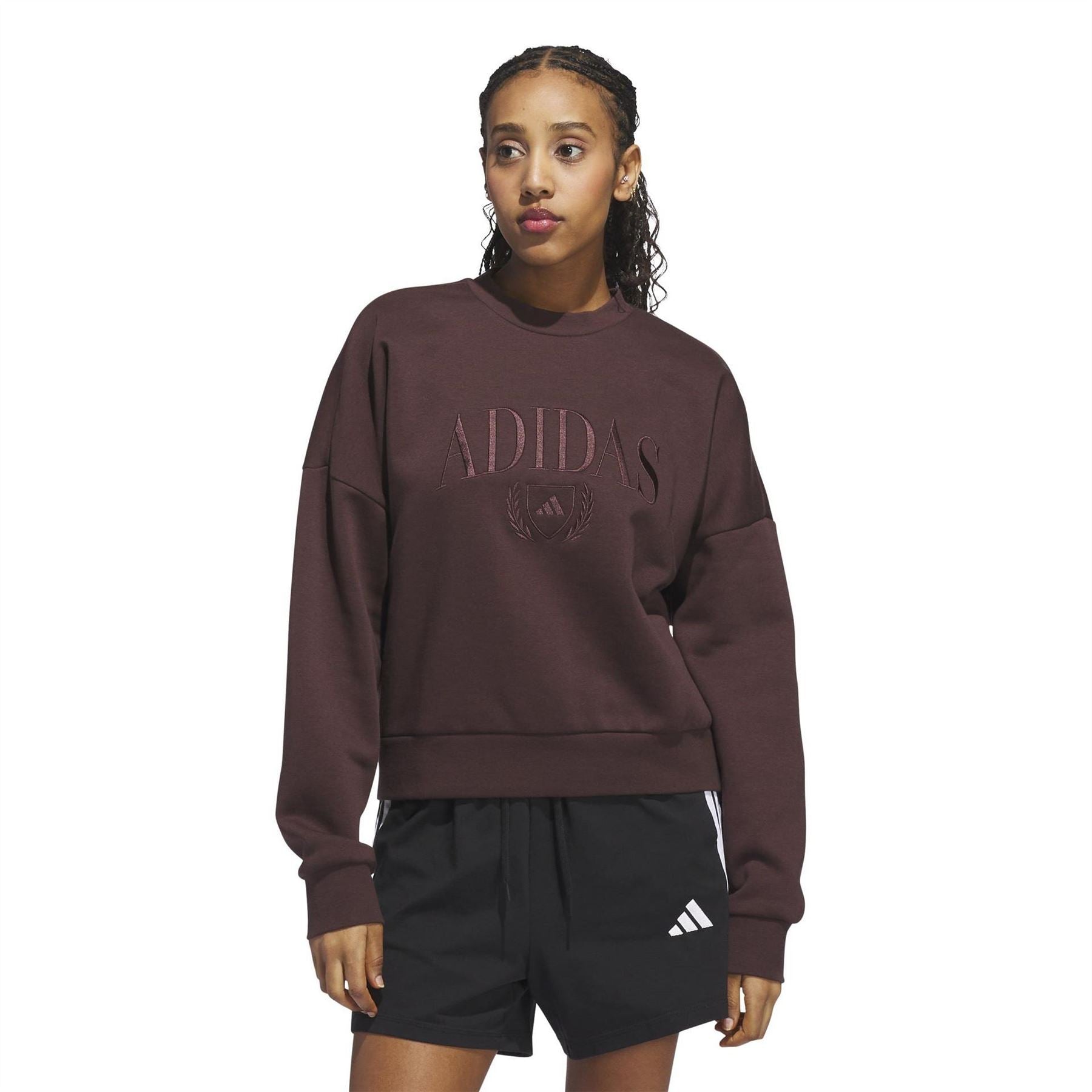adidas Womens Cozy Holiday Graphic Sweatshirt
