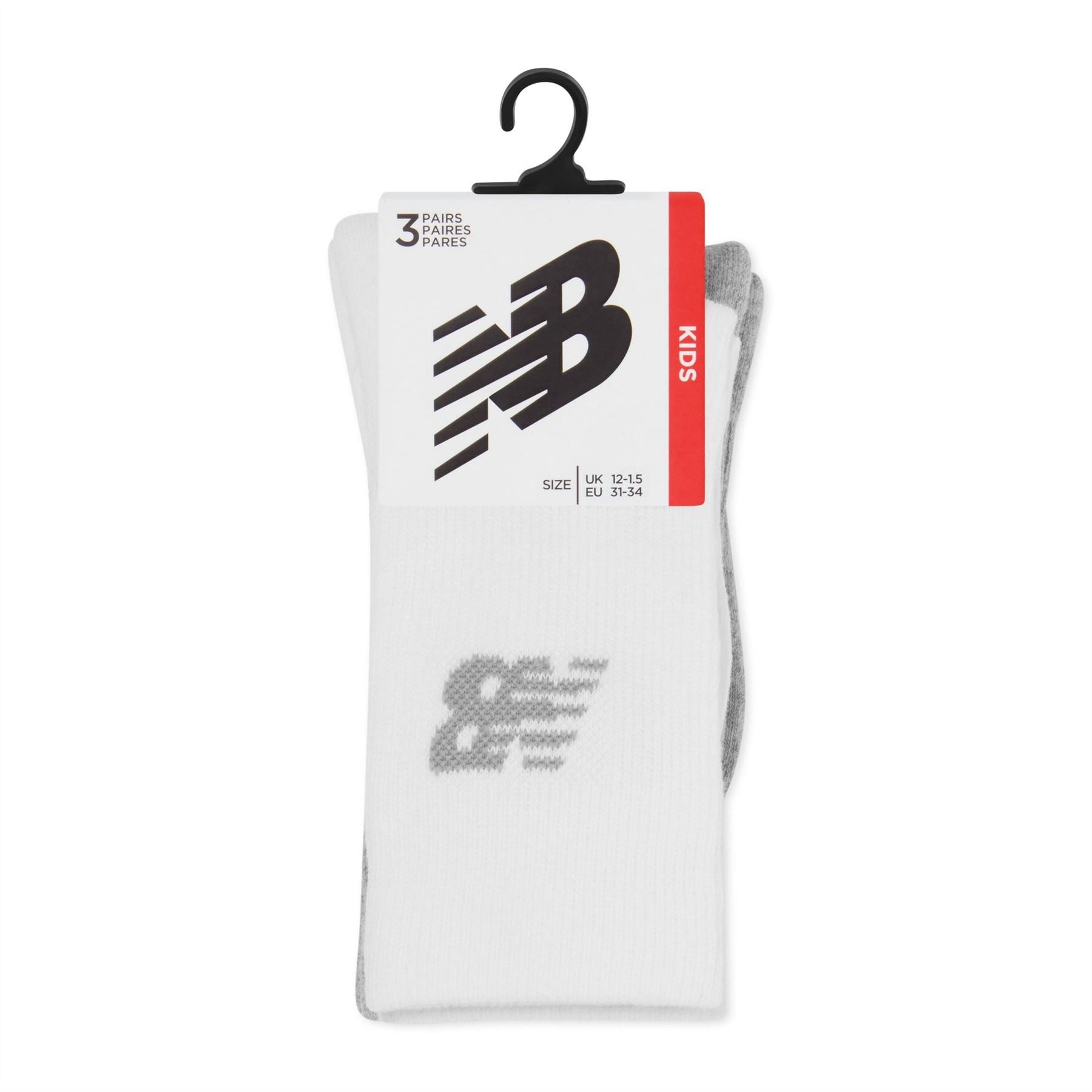 New Balance Kids 3 Pack Of Crew Socks