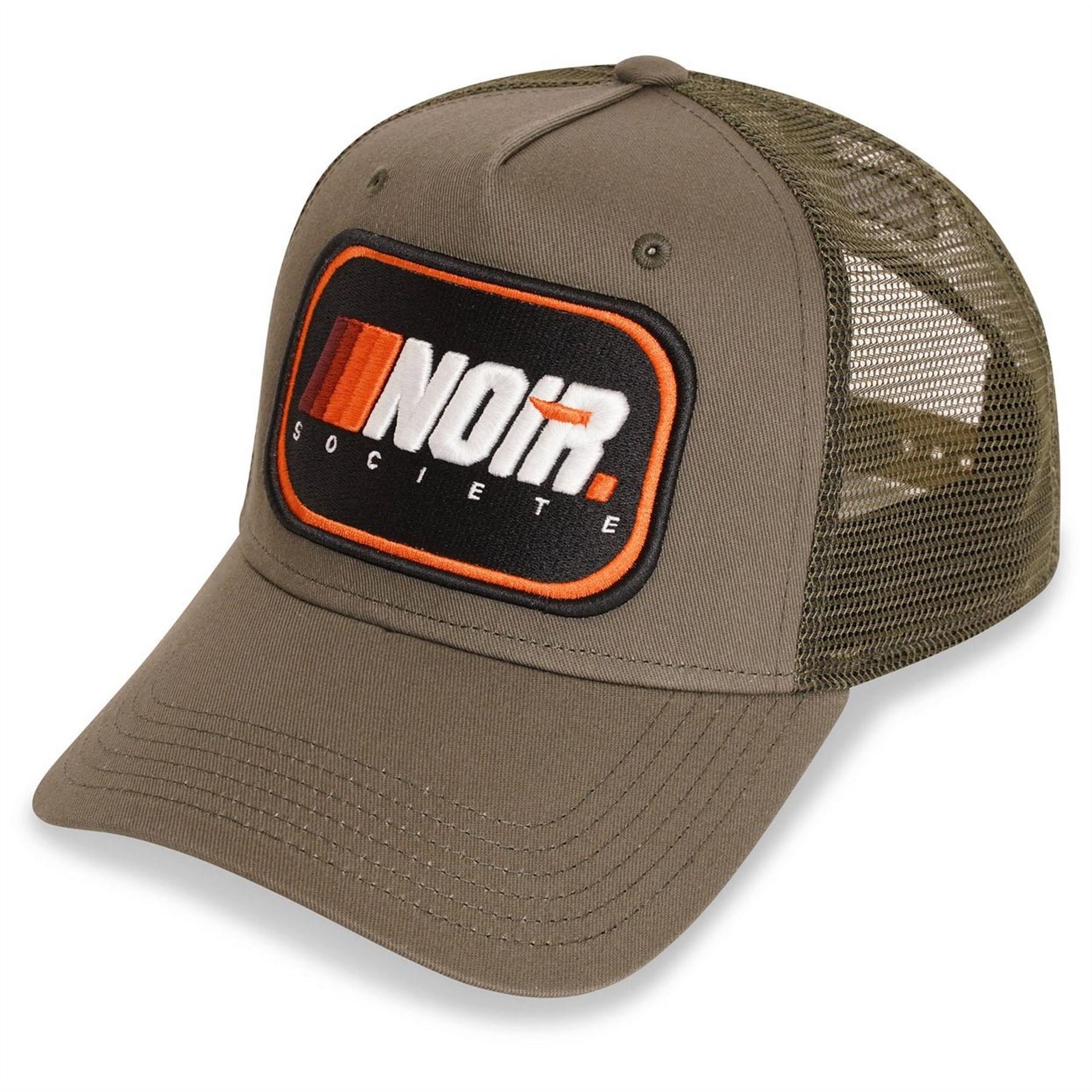 Societe Noir Logo Mesh Pre Curved Brim Trucker Cap