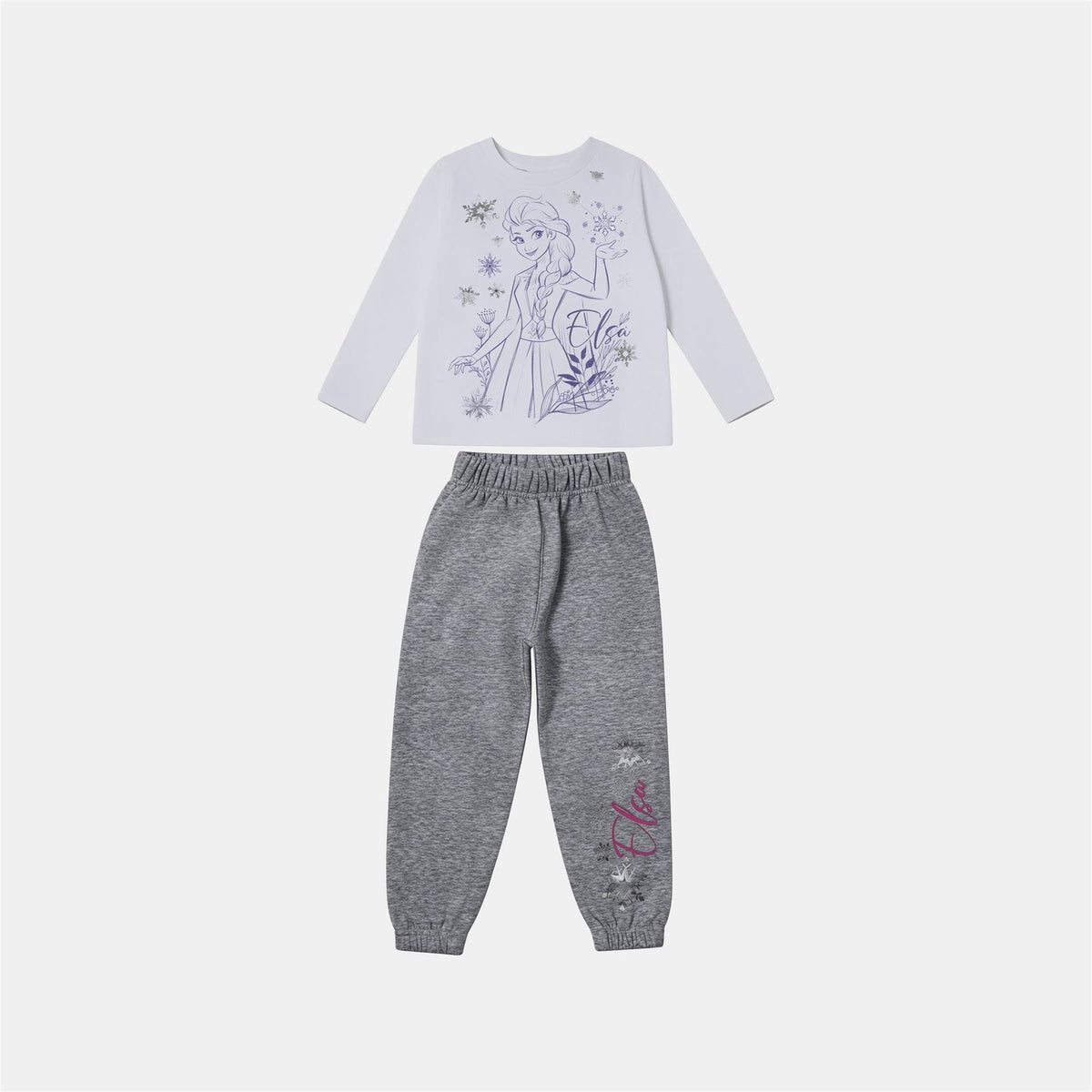 Character Disney Frozen Elsa Print Long Sleeve Top And Trouser Set