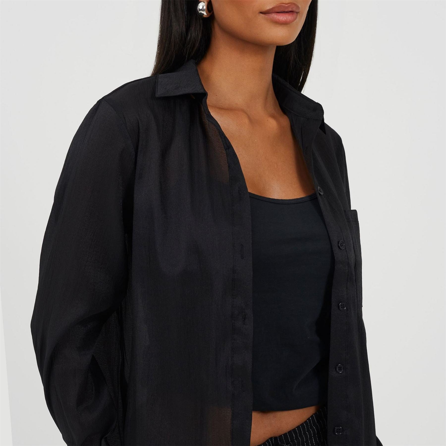 Brave Soul Collared Neck Long Sleeve Shirt with Chest Pocket
