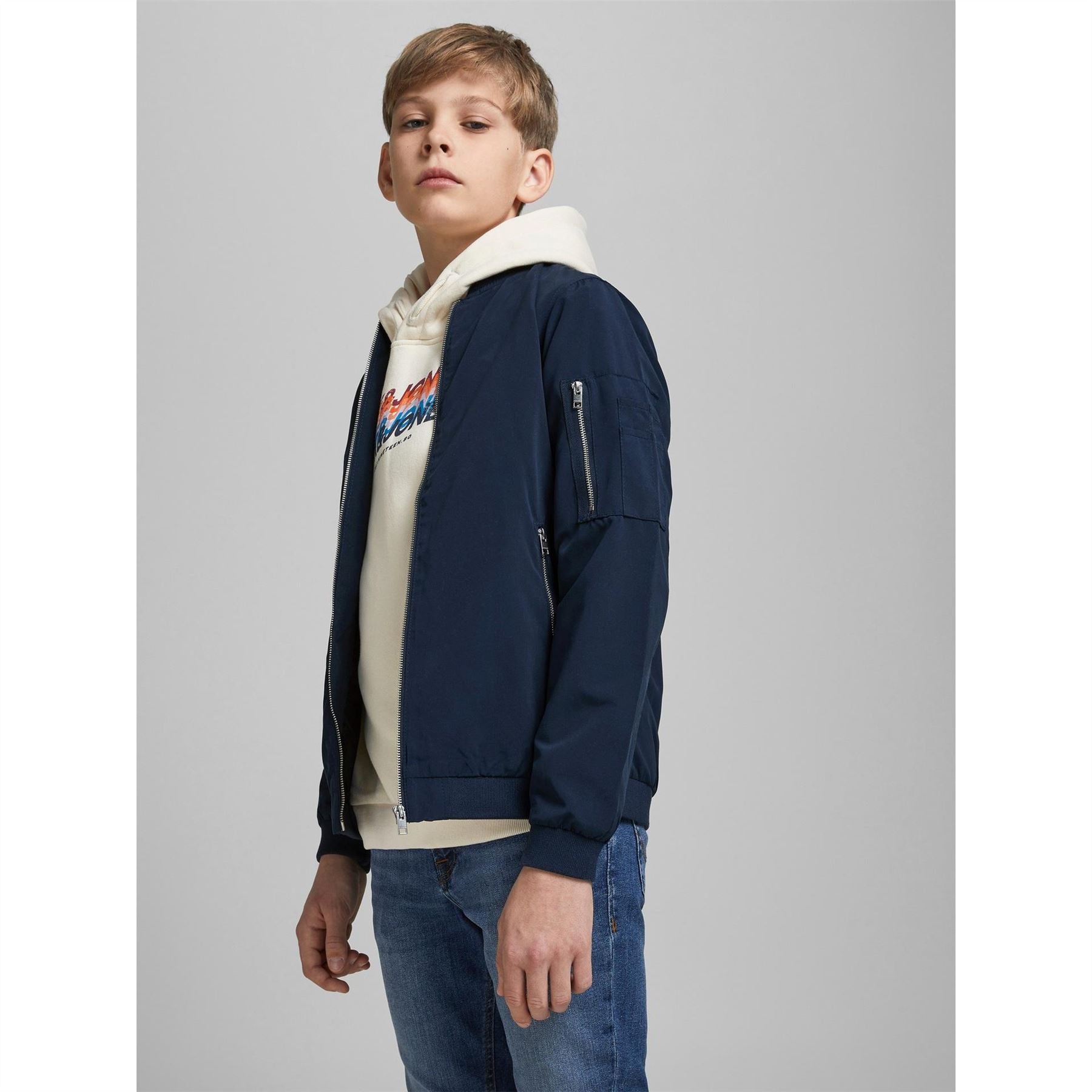 Jack and Jones Rush Zip Neck Bomber Jacket