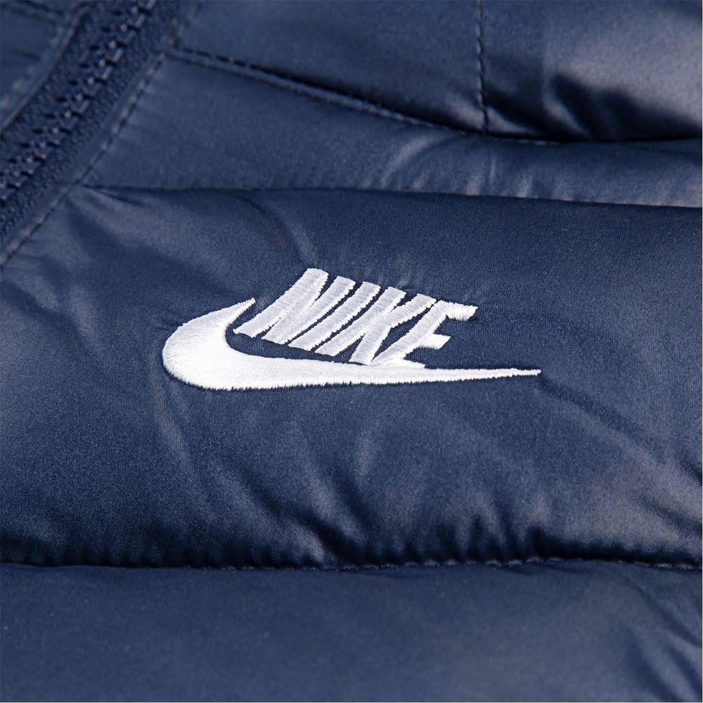 Nike Solid Patterned Hooded Puffer Jacket