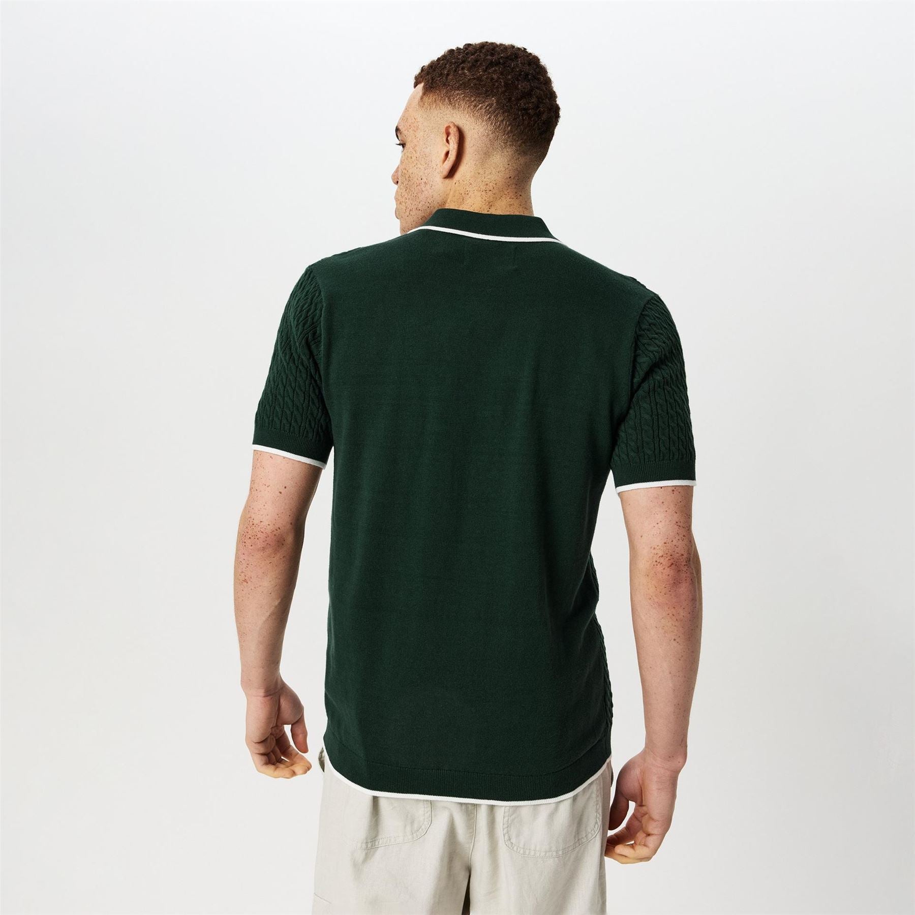 Jack Wills Jw Braid Knitted Short Sleeve Polo Shirt