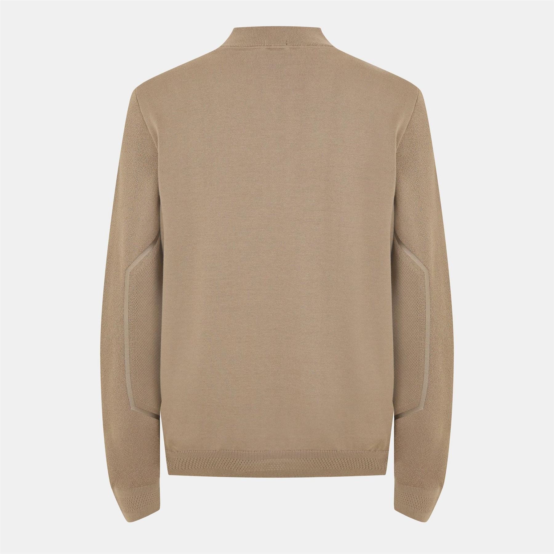 Boss Zip Neck Cotton Long Sleeve Crew Neck Jumper