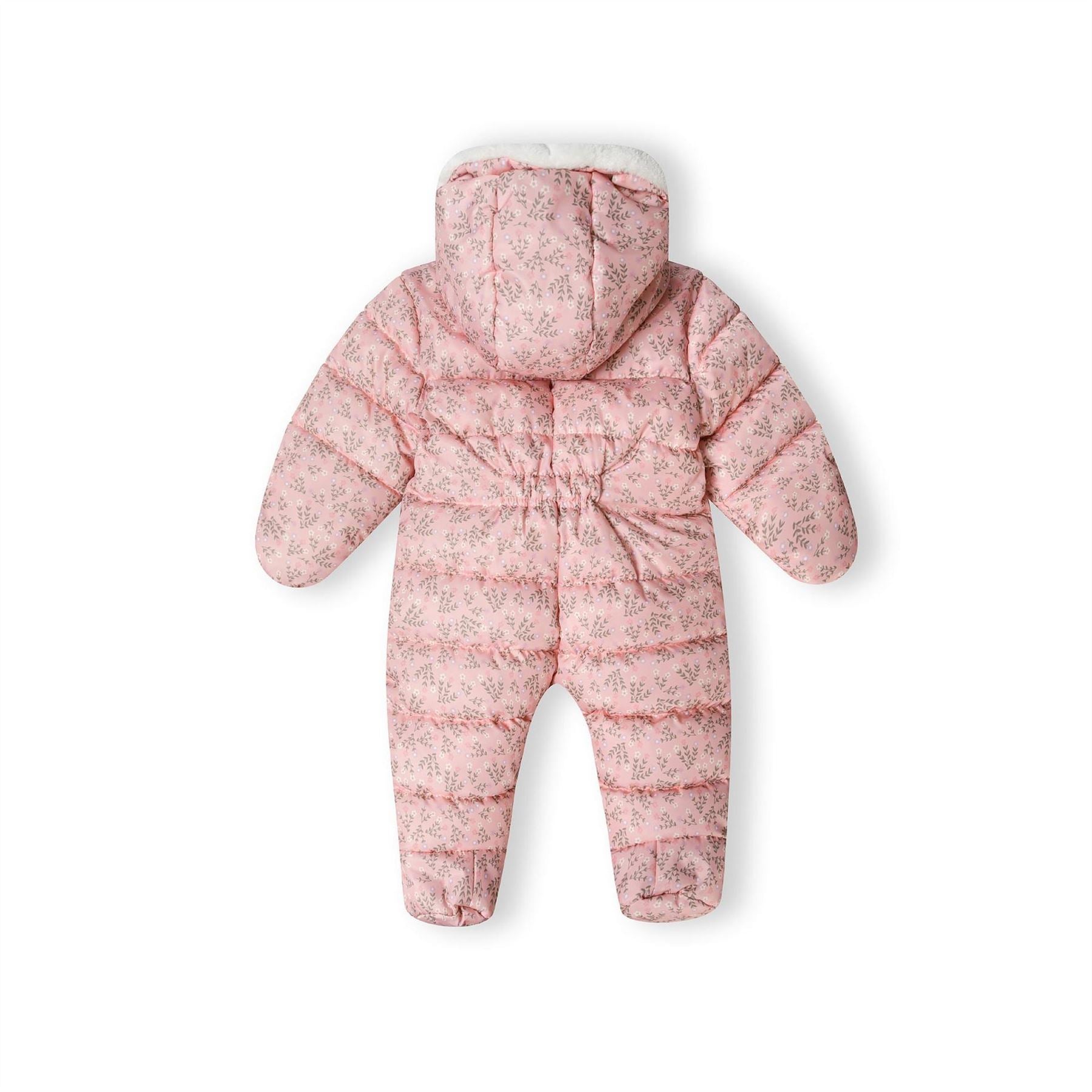 Minoti Girls Baby Snowsuit With Hood Double Zip Light Pink