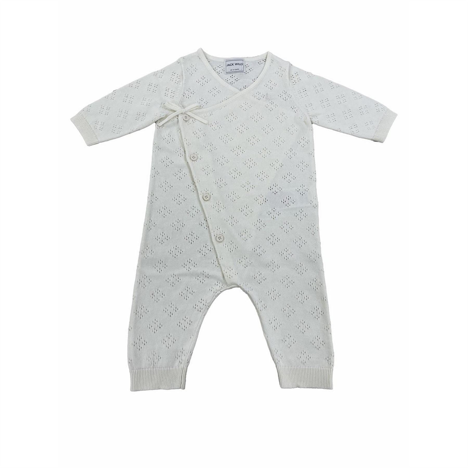 Jack Wills Cotton Long Sleeve Pointelle Sleep Suit