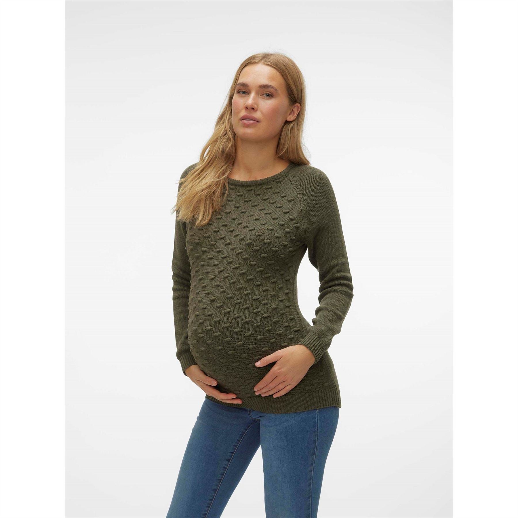 Mamalicious Crew Neck Raglan Sleeve Sweatshirt