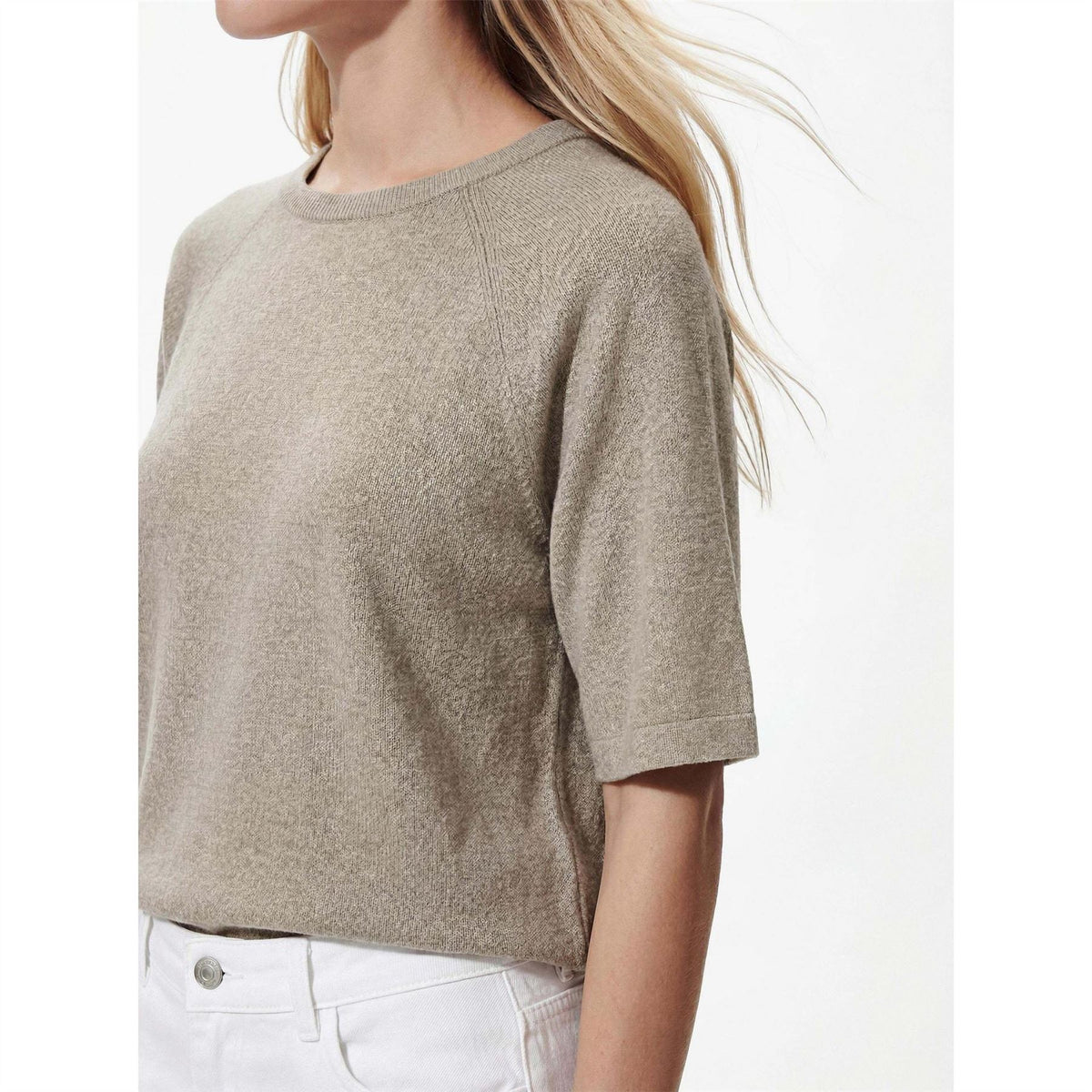 Pieces Crew Neck Raglan Short Sleeve Regular Fit Sweater