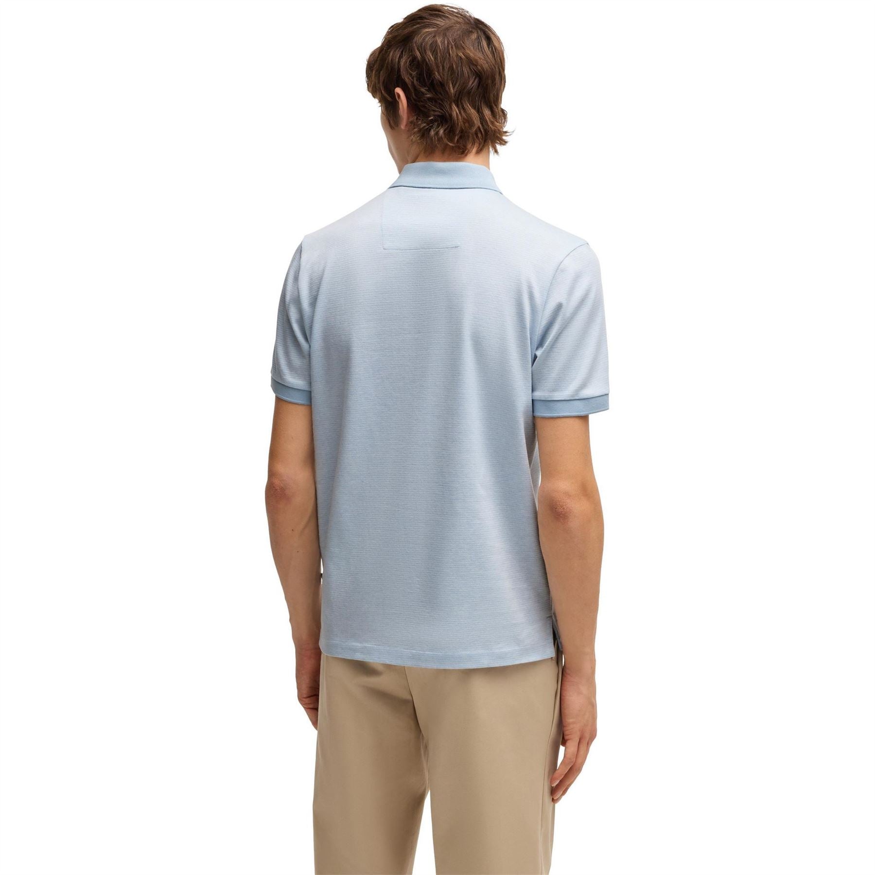Boss H Parlay Micro Pattern Cotton Short Sleeve Polo Shirt