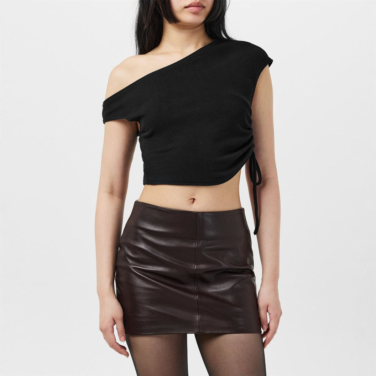 Missy Empire Off The Shoulder Ruched Crop Top