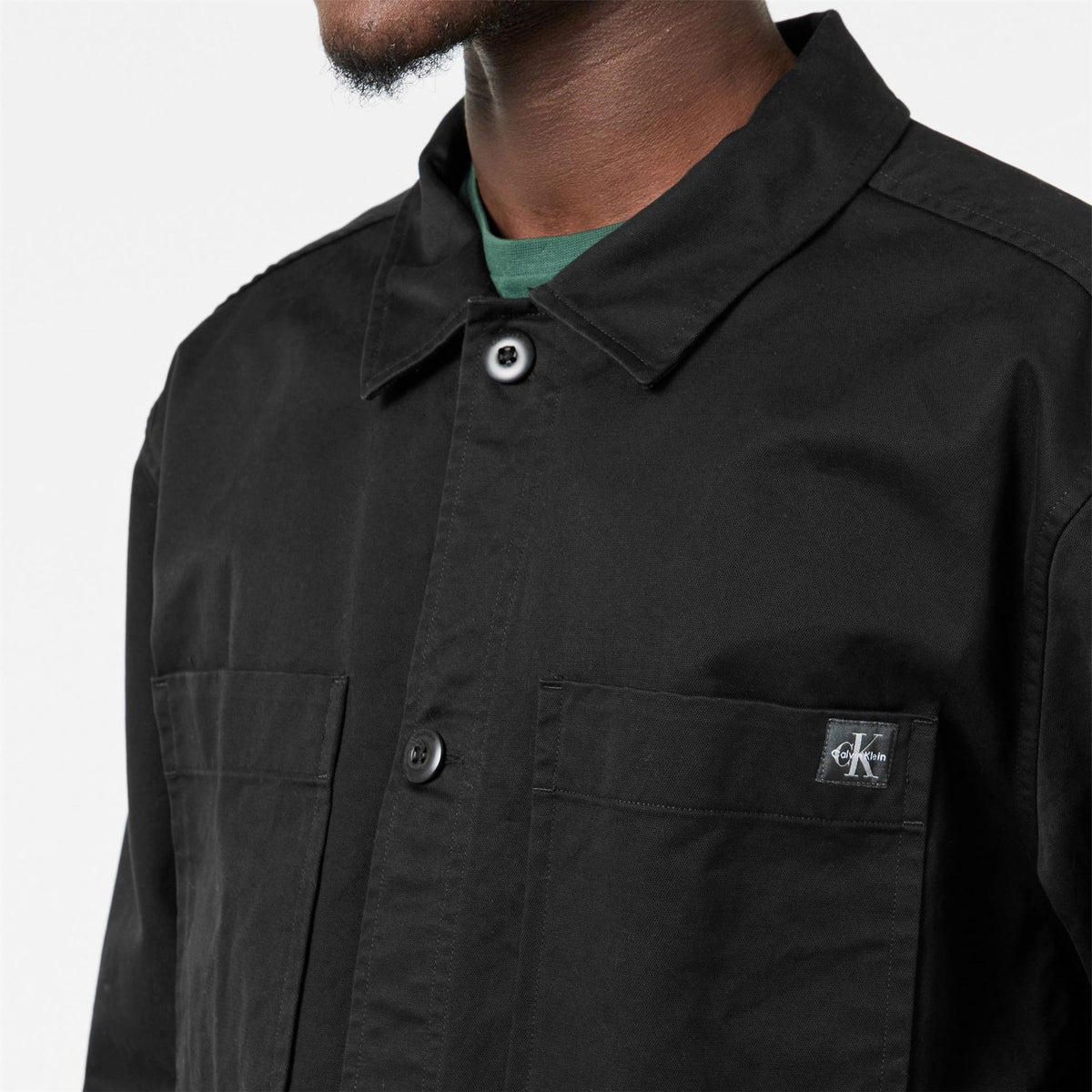 Calvin Klein Jeans Solid Patterned Shirt Collared Overshirt